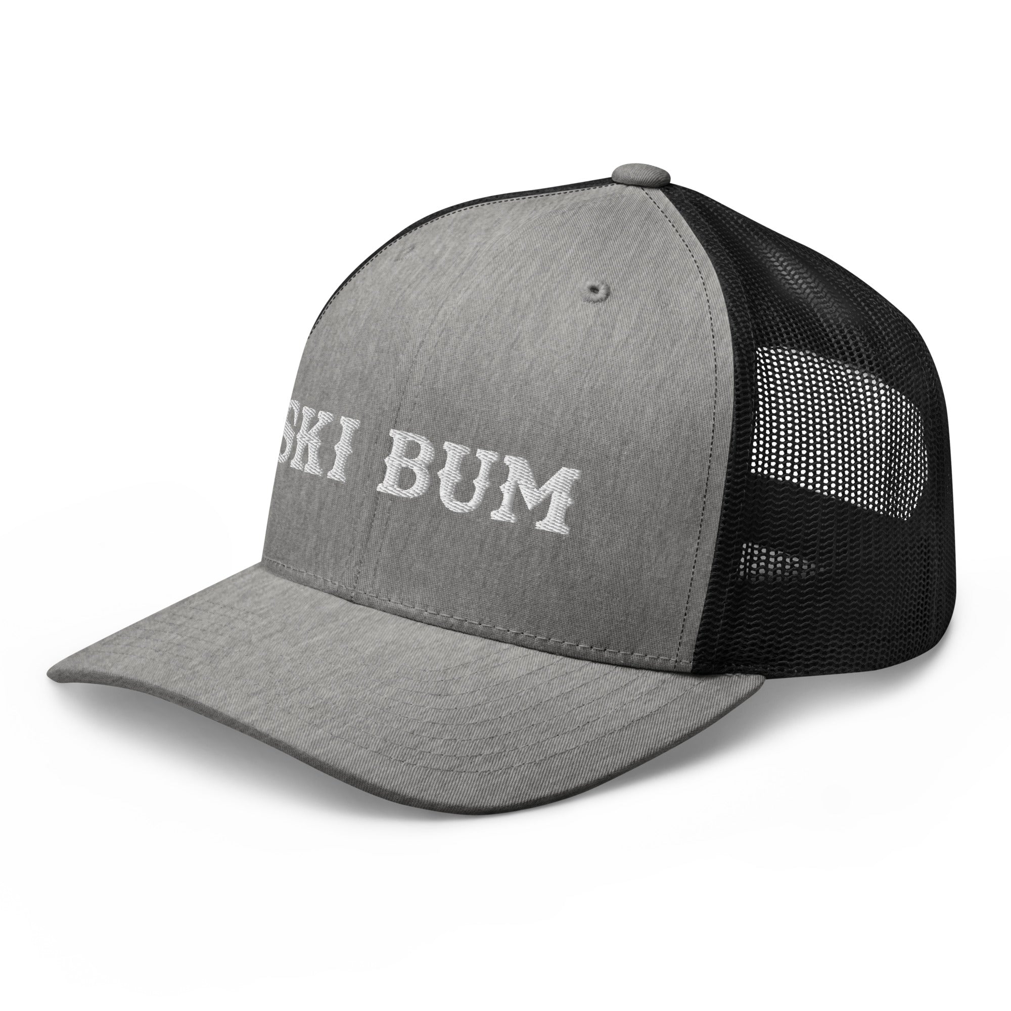 Two-Tone Retro Trucker Cap Ski Bum White