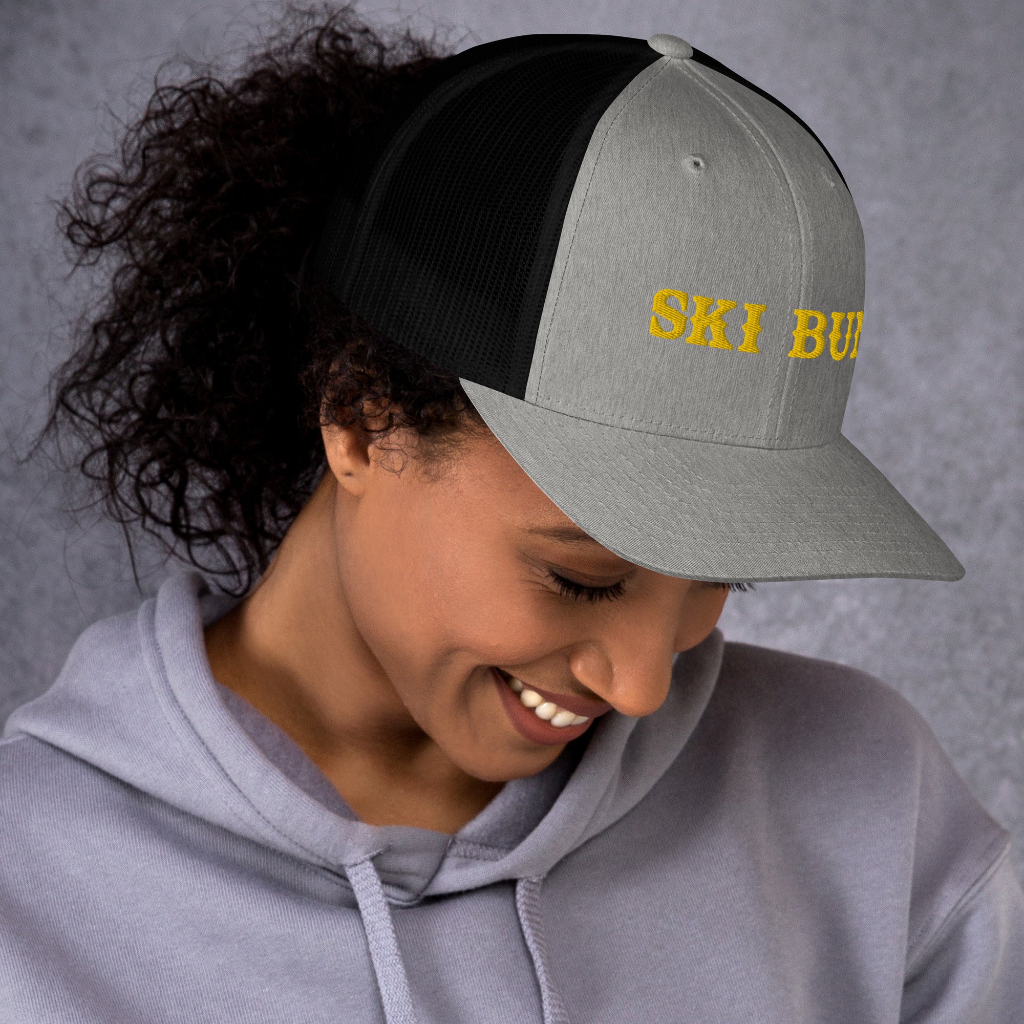 Two-Tone Retro Trucker Cap Ski Bum Gold