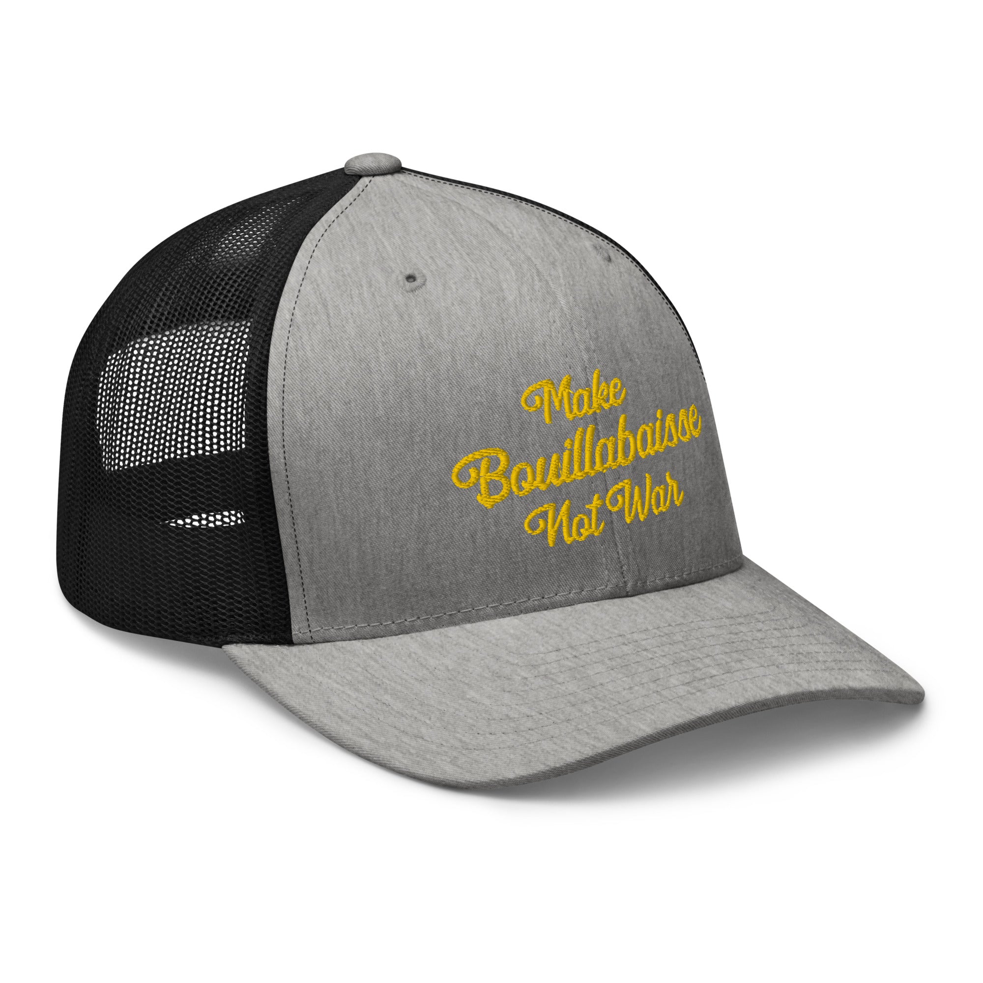 Casquette trucker rétro bicolore Make Bouillabaisse Not War