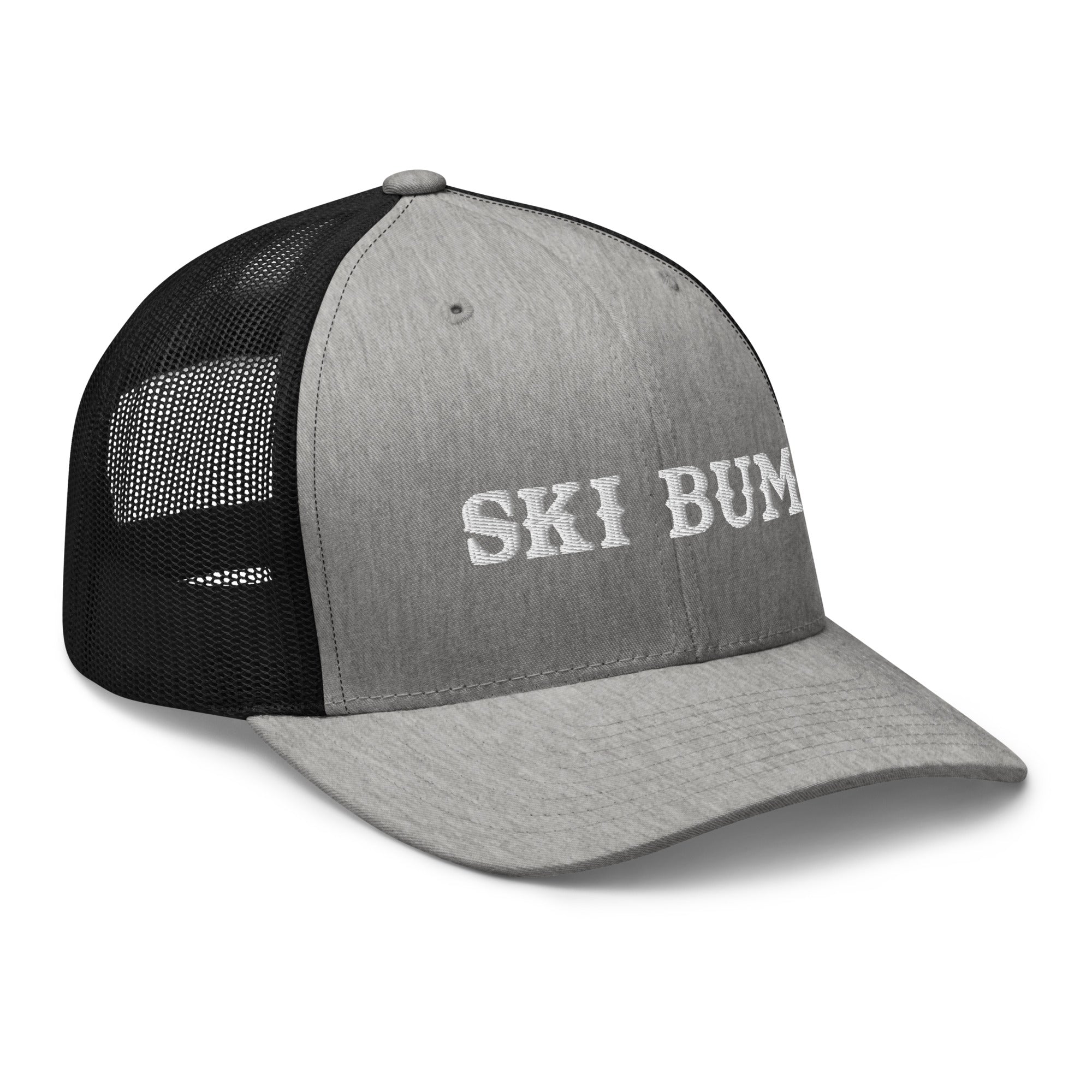 Two-Tone Retro Trucker Cap Ski Bum White