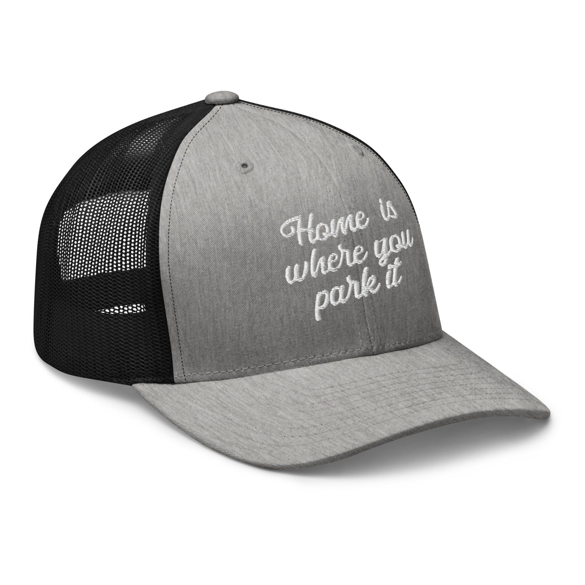 Two-Tone Retro Trucker Cap Home is where you park it white