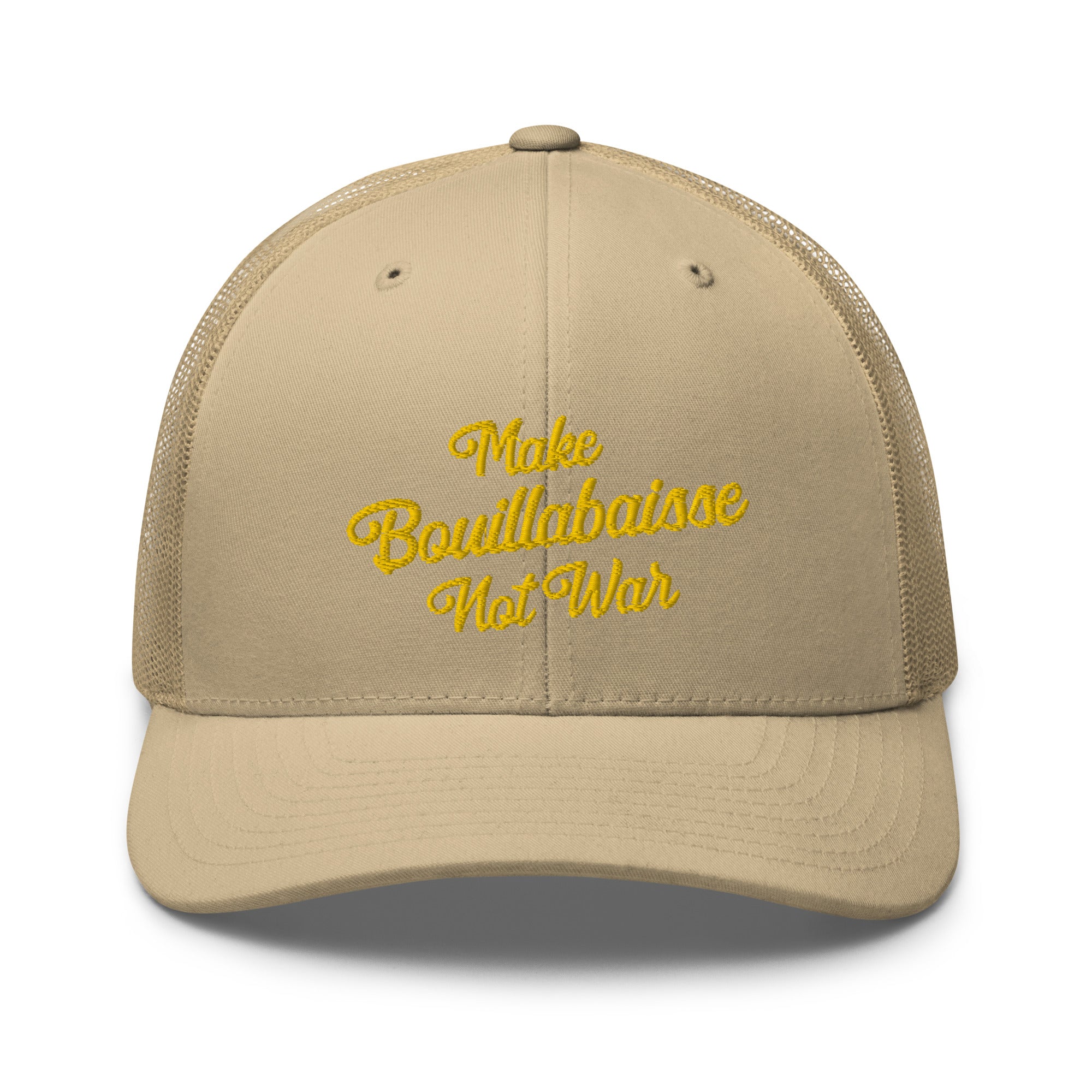 Retro Trucker Cap Make Bouillabaisse Not War