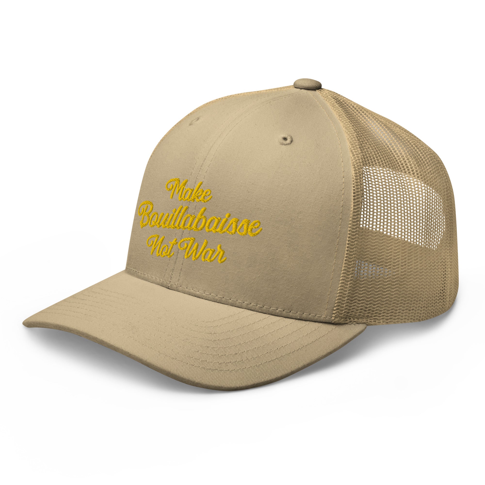 Retro Trucker Cap Make Bouillabaisse Not War