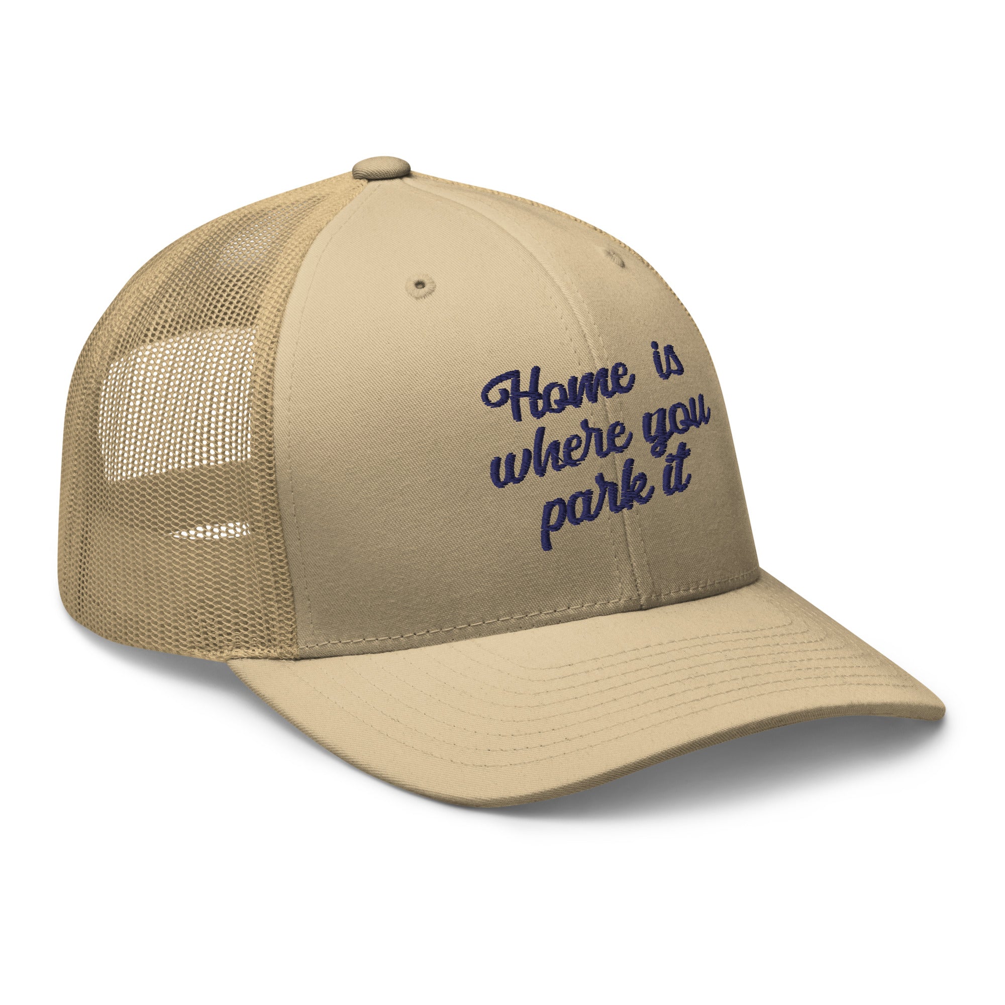 Casquette trucker rétro Home is where you park it navy