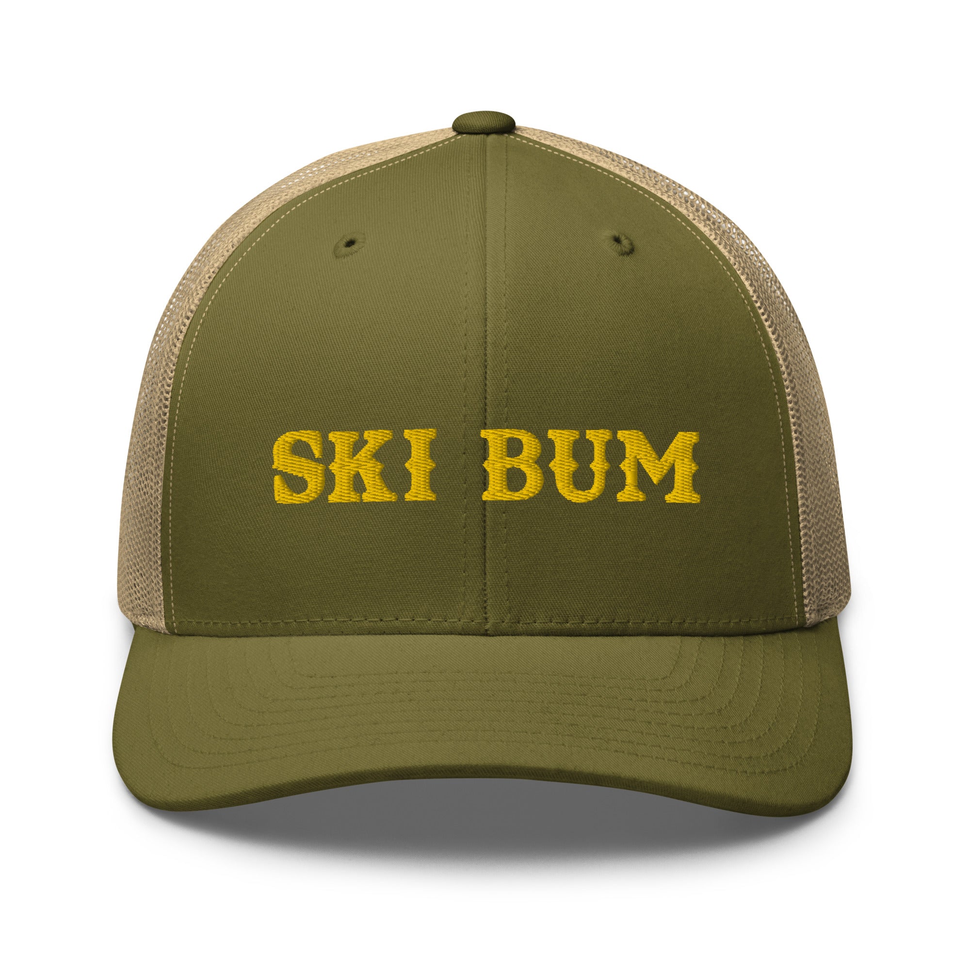 Two-Tone Retro Trucker Cap Ski Bum Gold