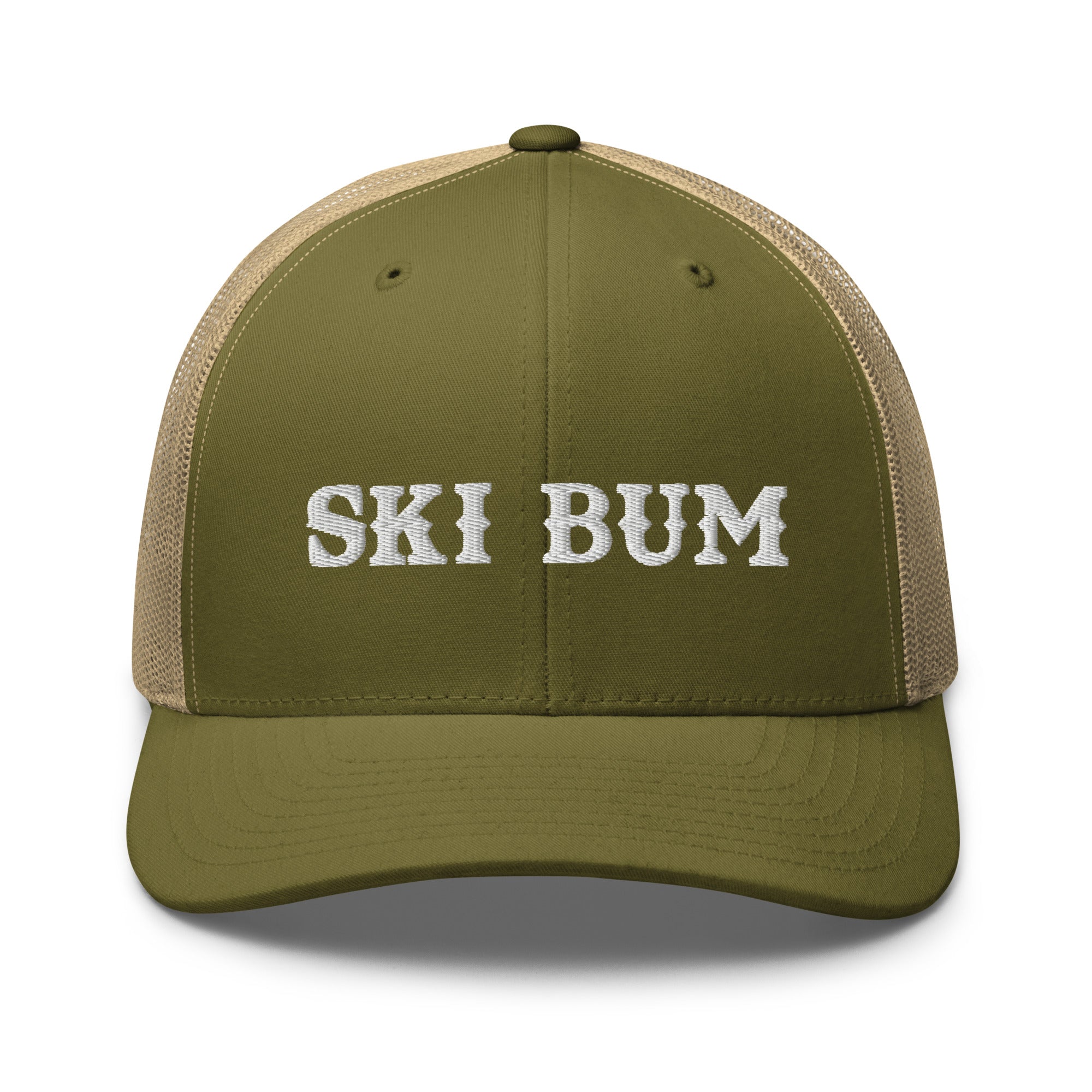 Two-Tone Retro Trucker Cap Ski Bum White