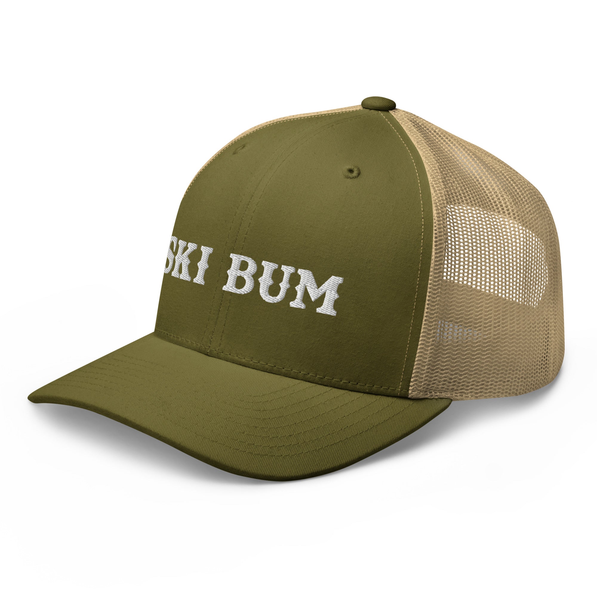 Two-Tone Retro Trucker Cap Ski Bum White