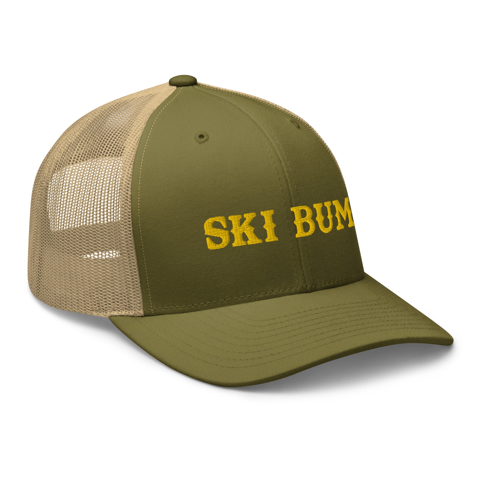 Two-Tone Retro Trucker Cap Ski Bum Gold