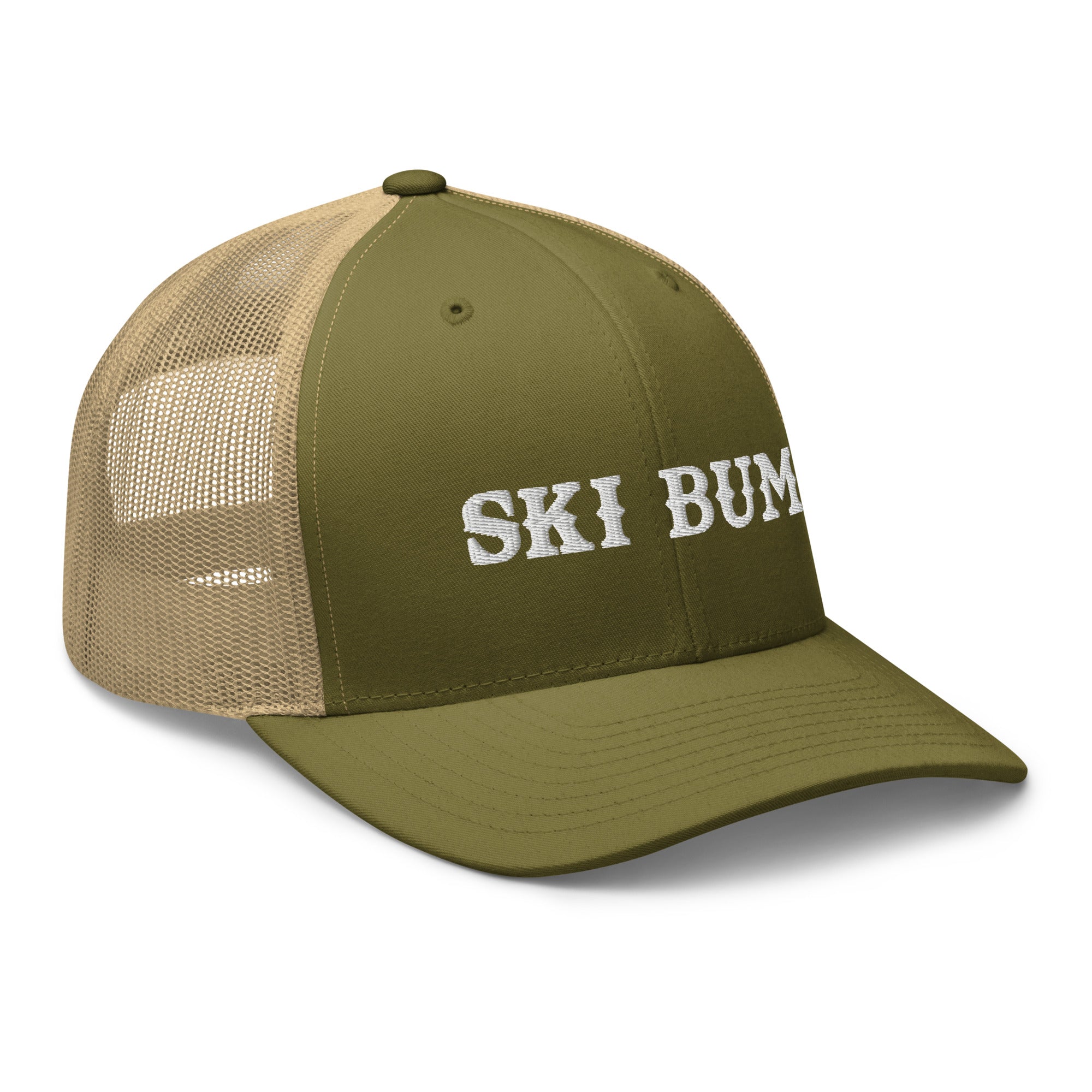 Two-Tone Retro Trucker Cap Ski Bum White