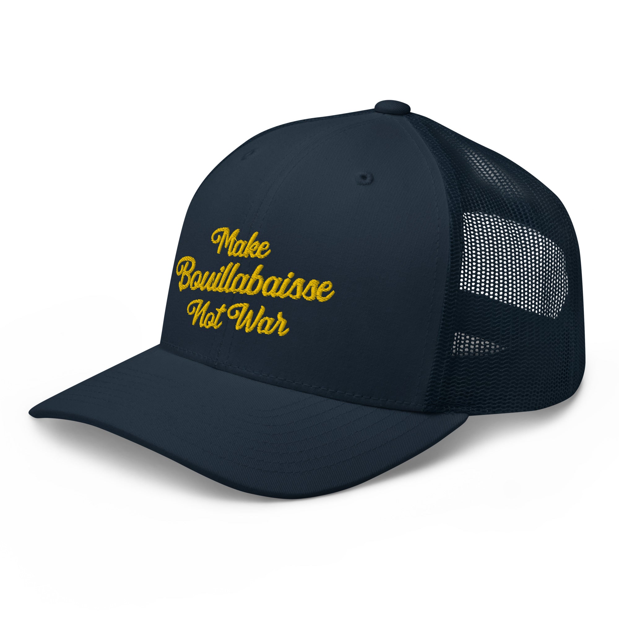 Casquette trucker rétro Make Bouillabaisse Not War