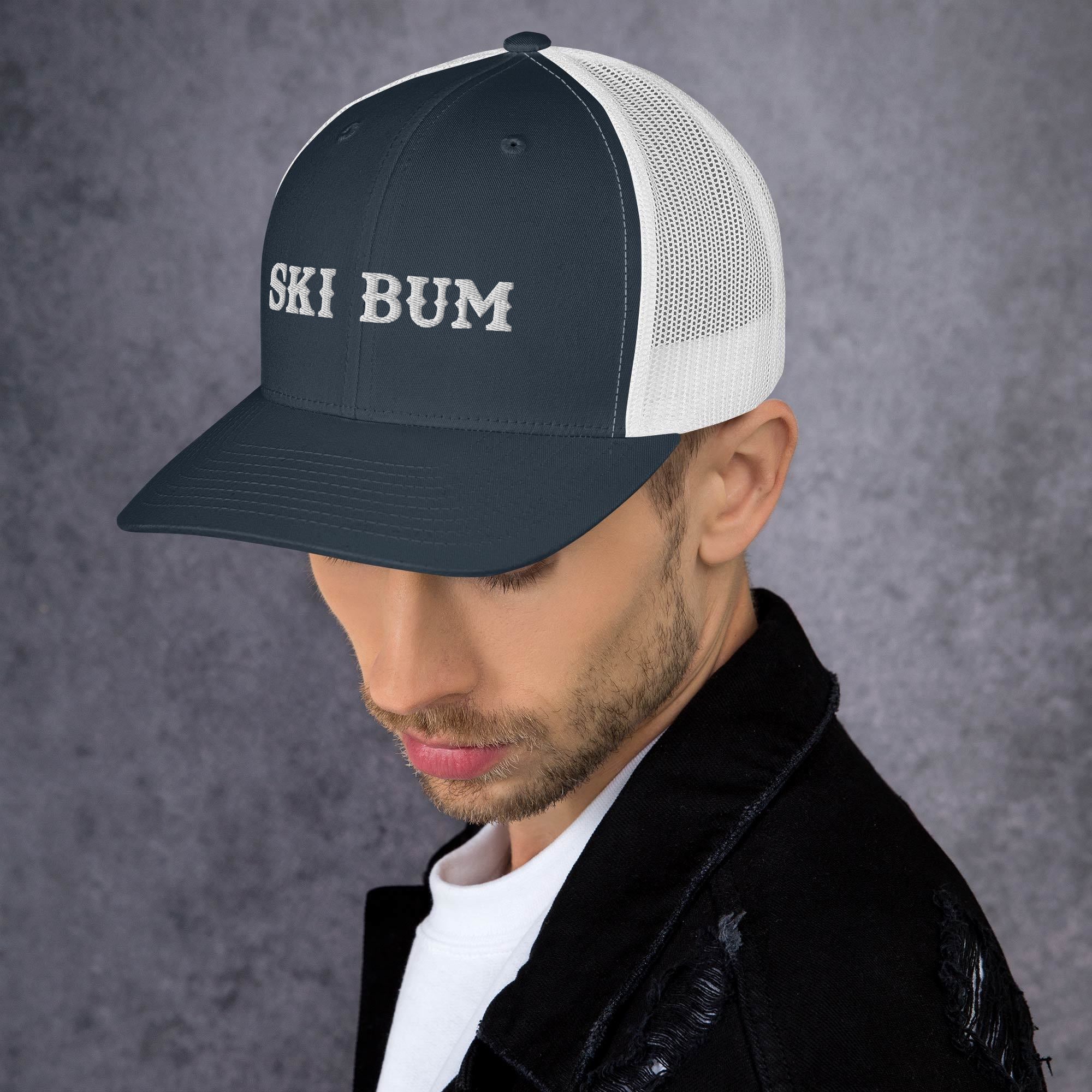 Two-Tone Retro Trucker Cap Ski Bum White