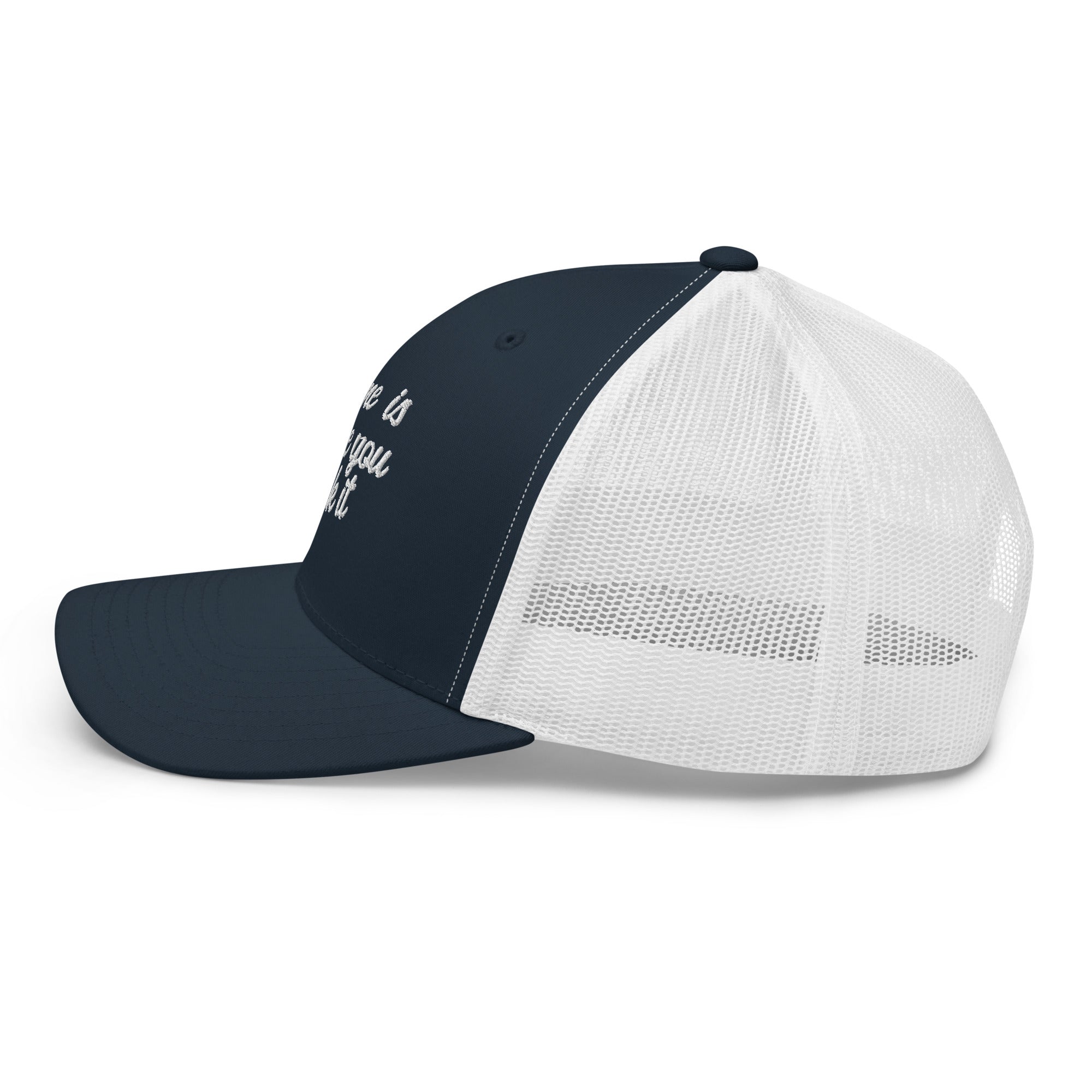 Casquette trucker rétro bicolore Home is where you park it white