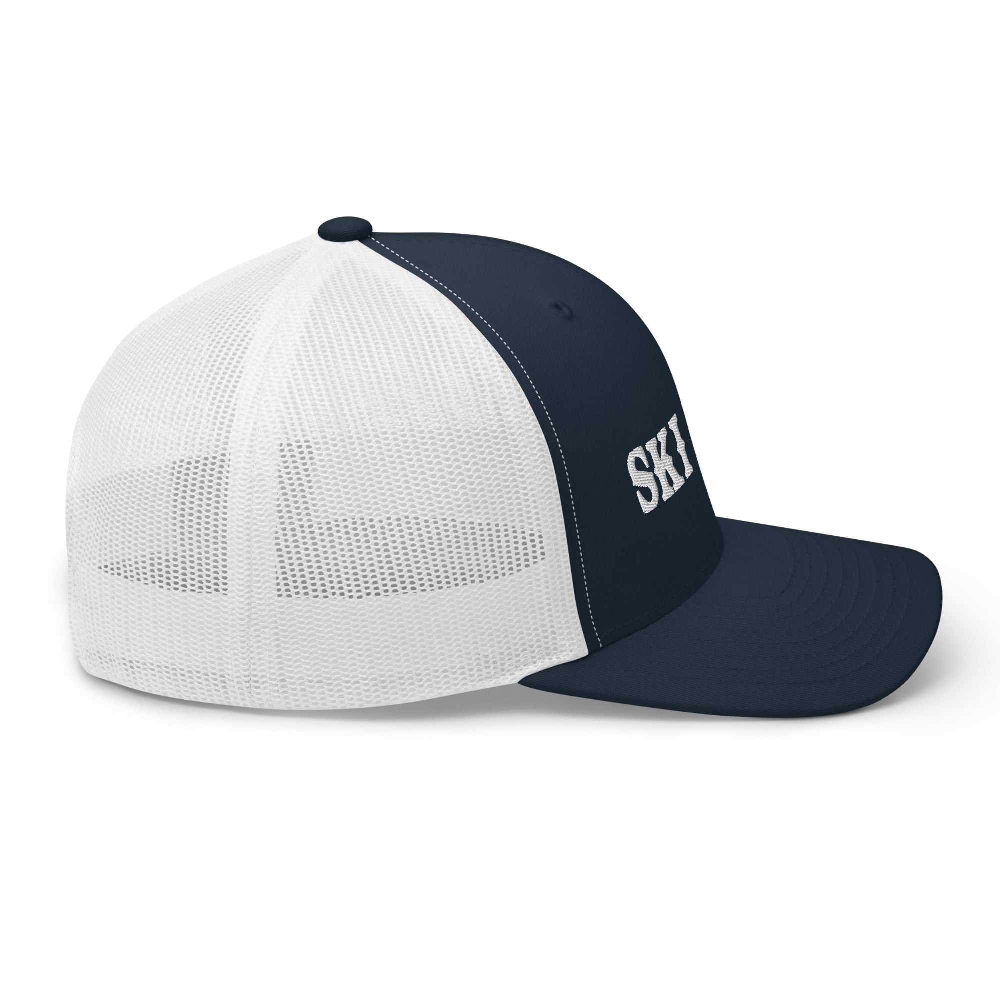 Two-Tone Retro Trucker Cap Ski Bum White