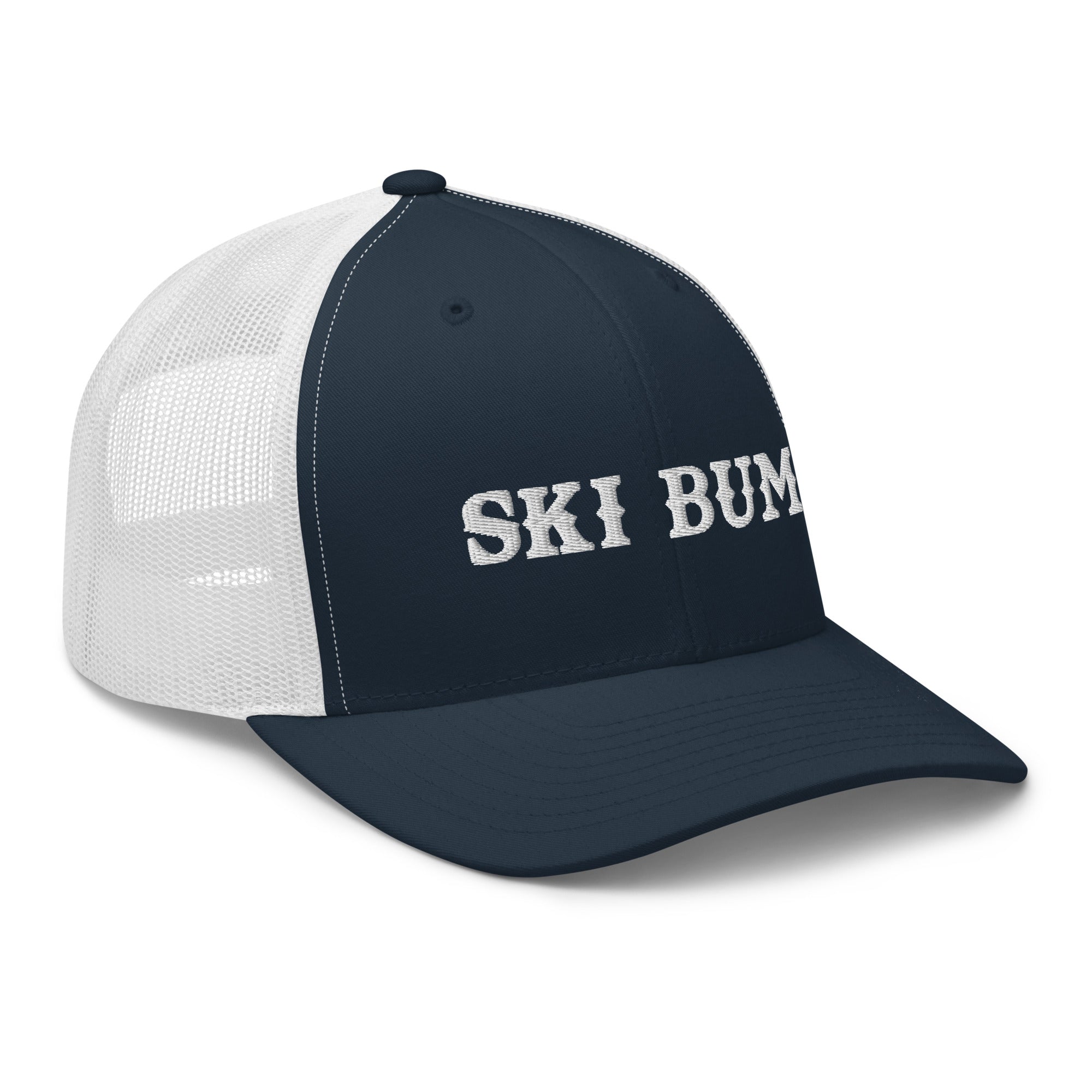 Two-Tone Retro Trucker Cap Ski Bum White