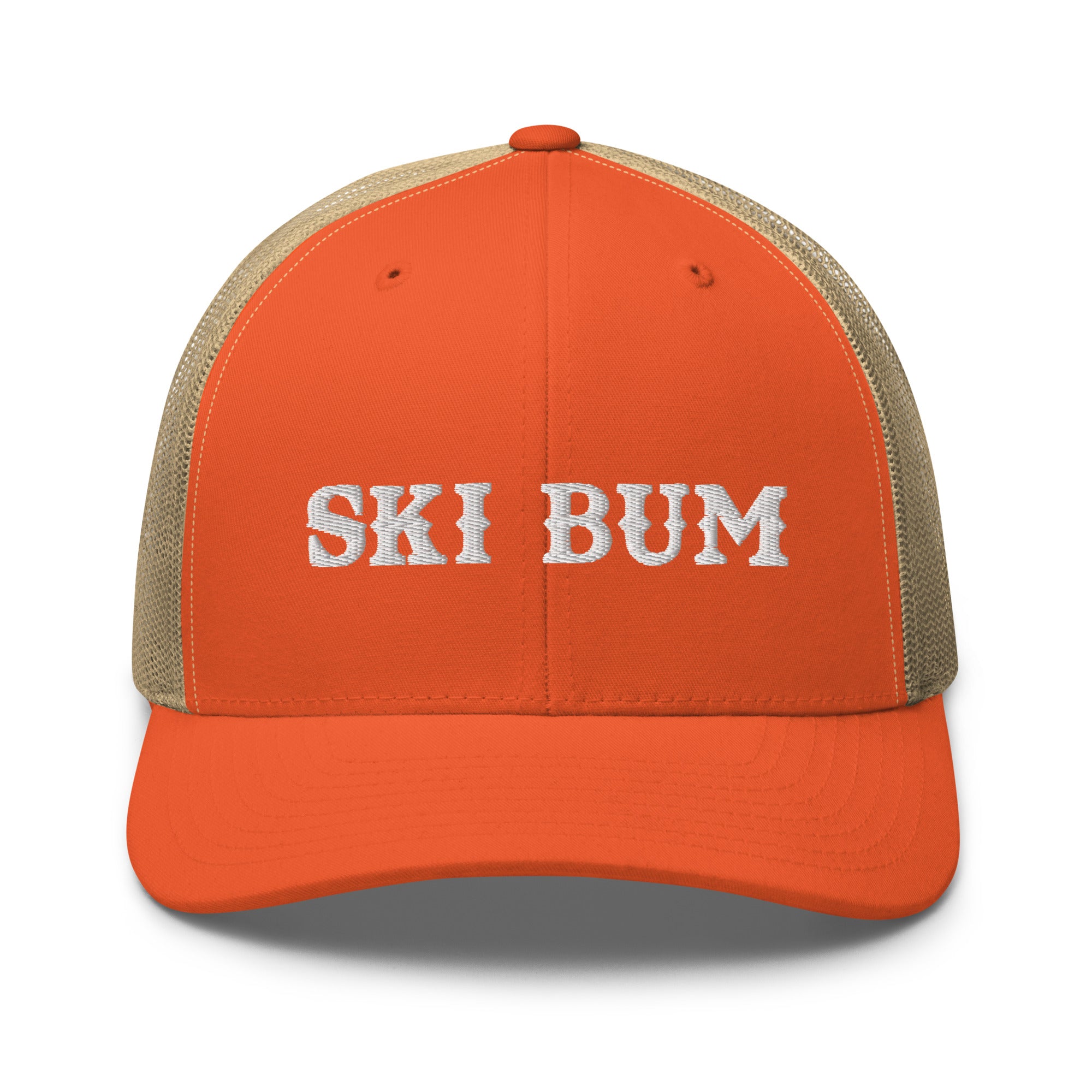 Two-Tone Retro Trucker Cap Ski Bum White