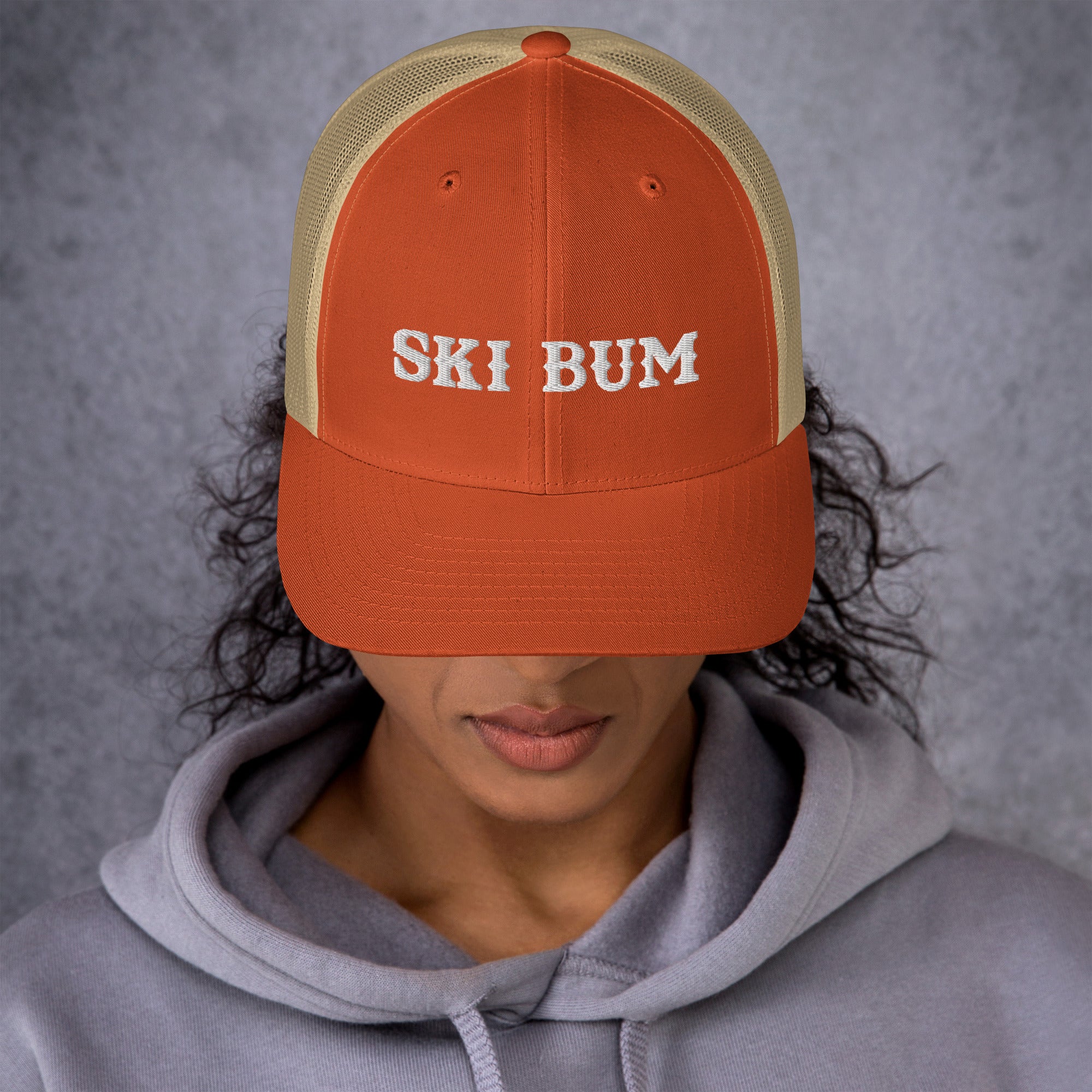 Two-Tone Retro Trucker Cap Ski Bum White