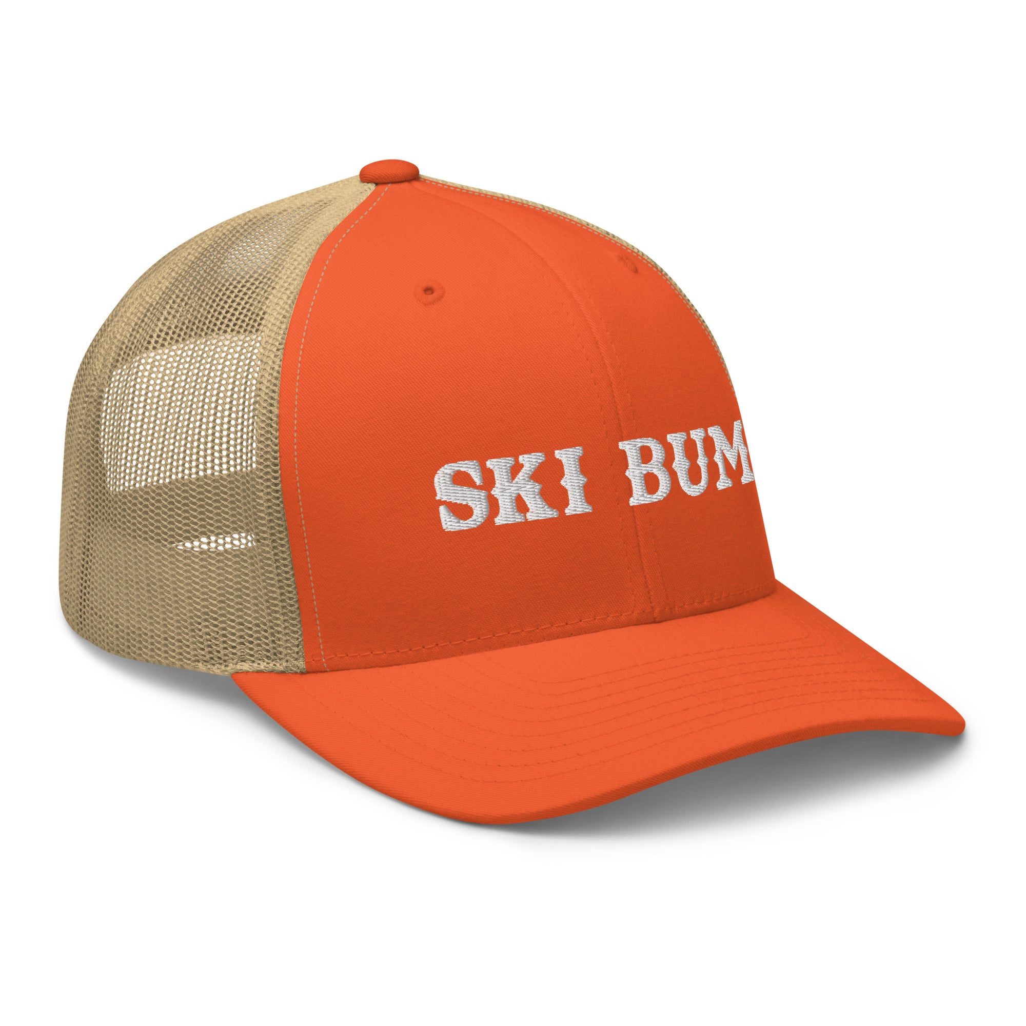 Two-Tone Retro Trucker Cap Ski Bum White