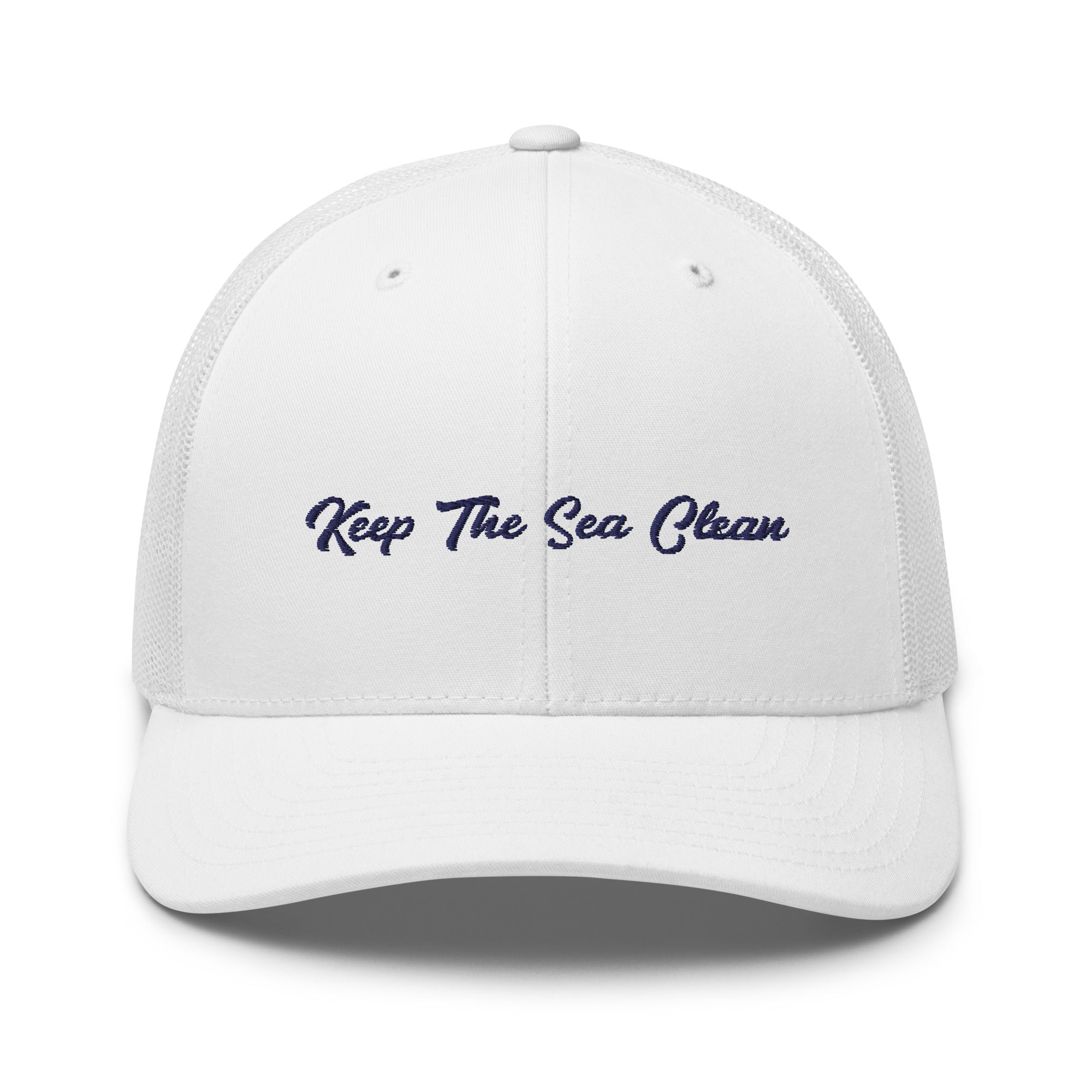 Retro Trucker Cap Keep The Sea Clean Navy