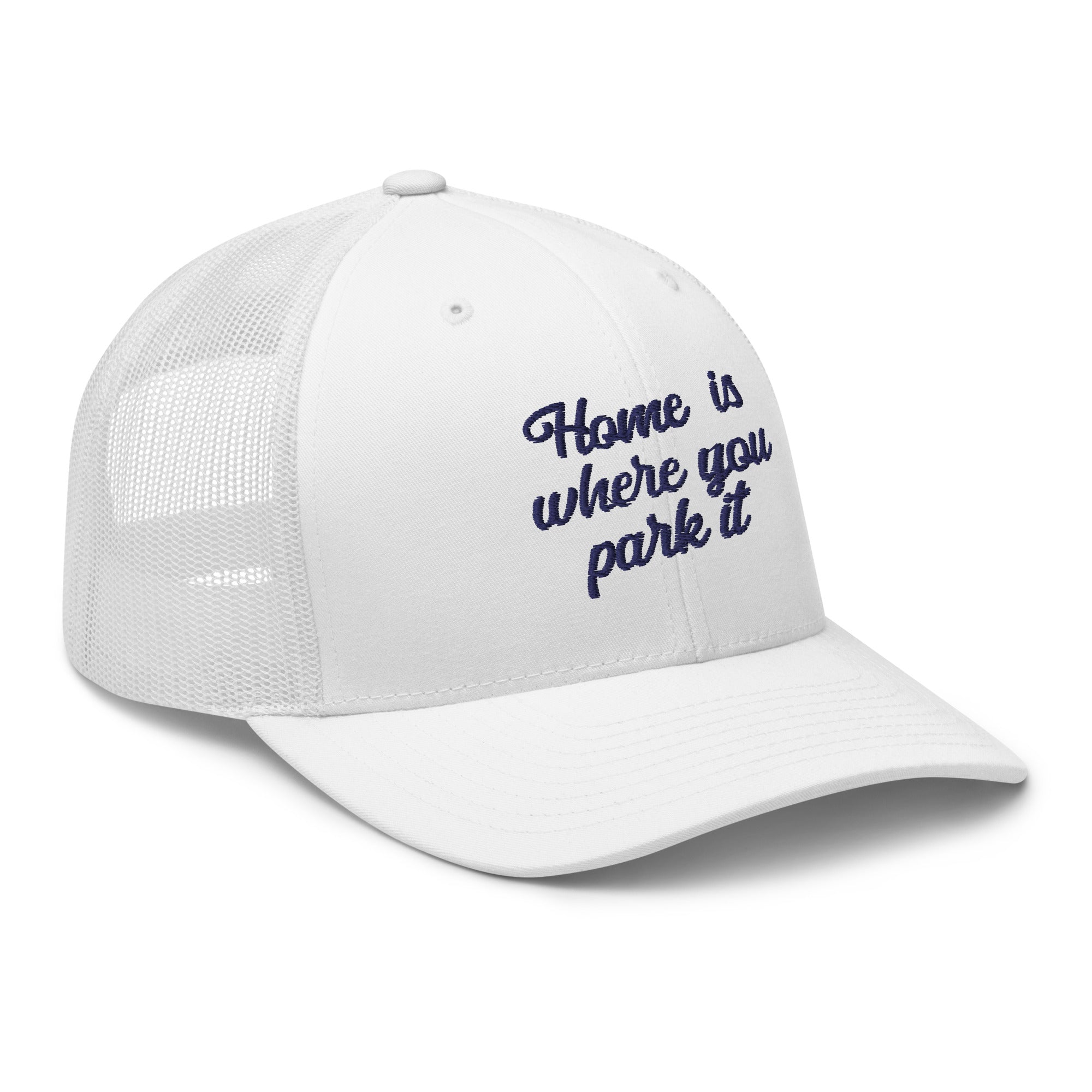 Casquette trucker rétro Home is where you park it navy