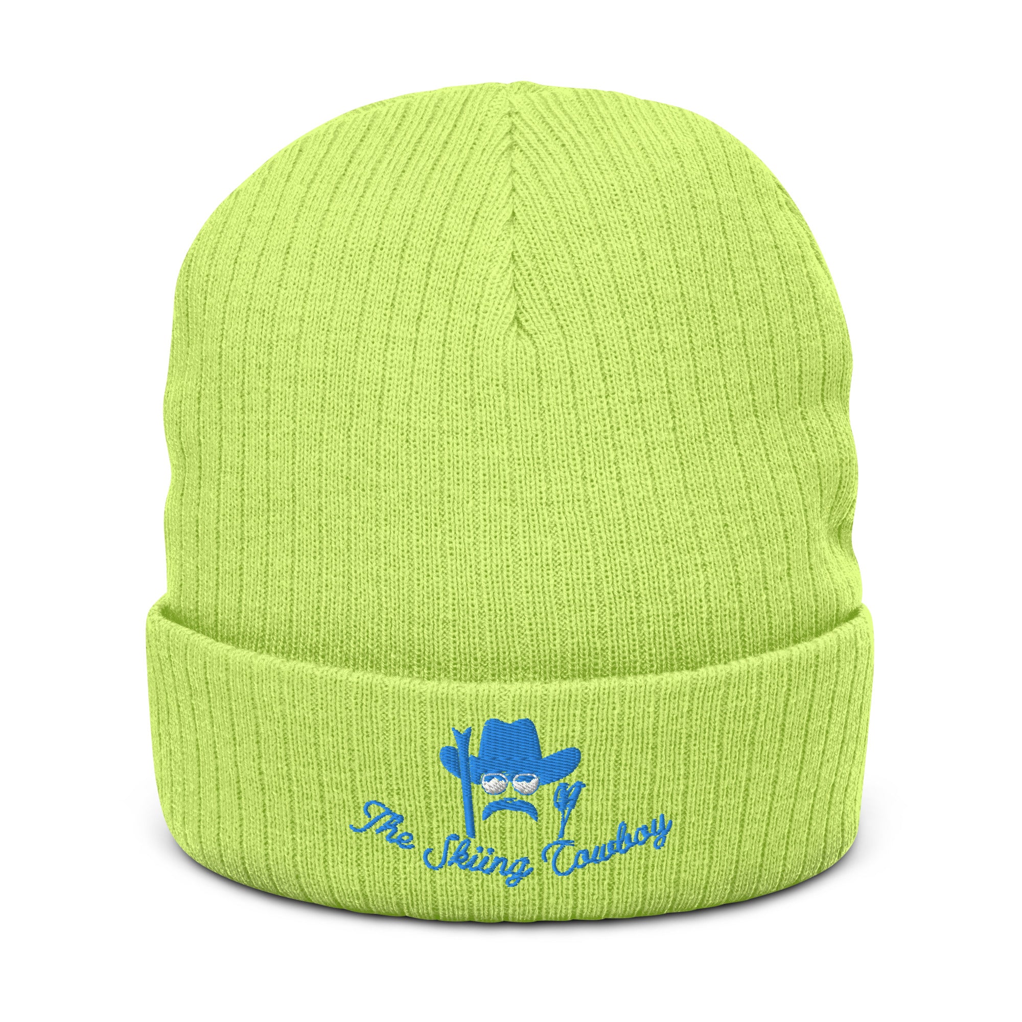 Eco ribbed knit beanie The Skiing Cowboy Blue