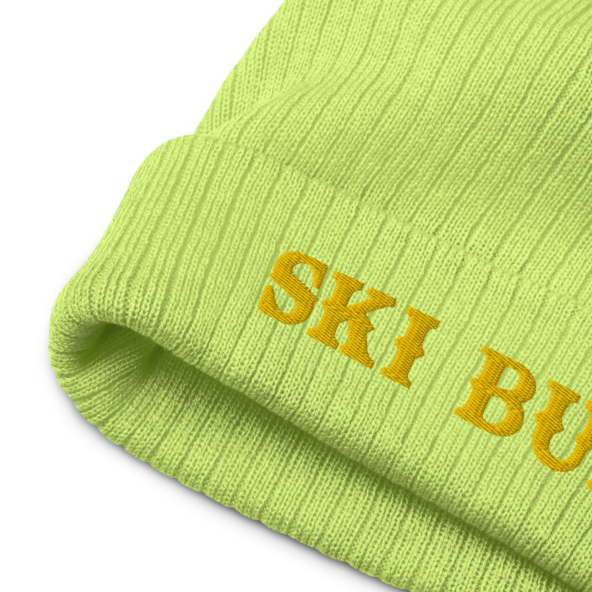 Bonnet éco-responsable en tricot côtelé Ski Bum Doré