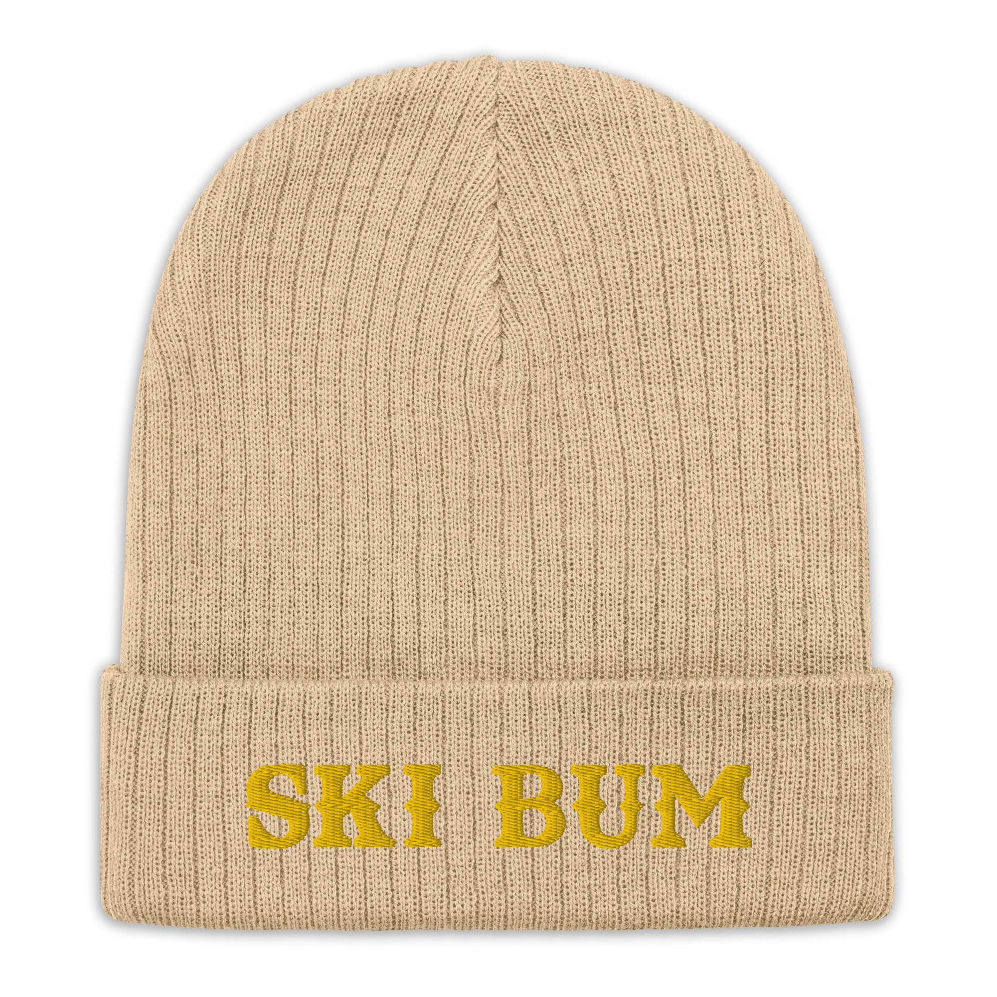 Eco ribbed knit beanie Ski Bum Gold