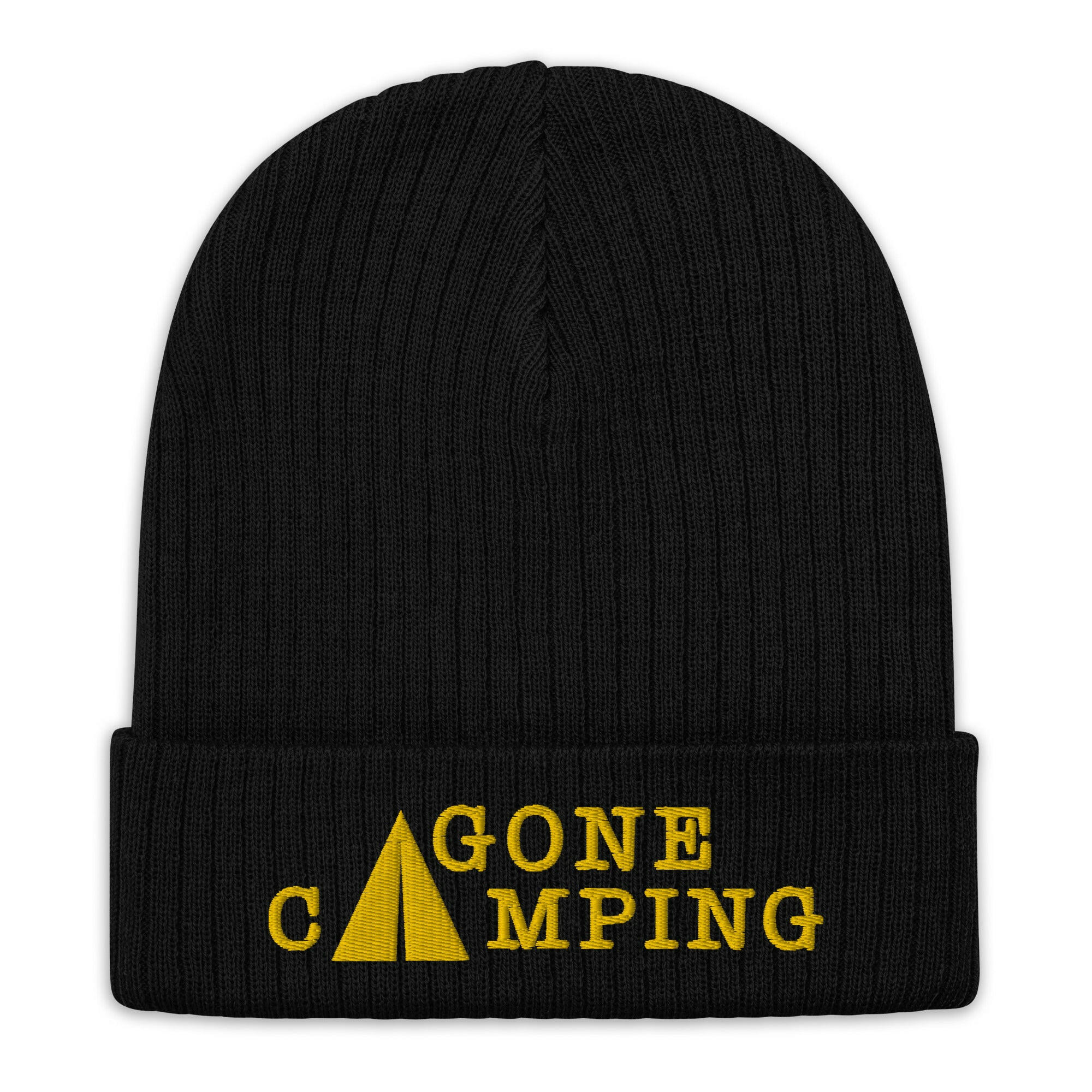 Eco ribbed knit beanie Gone Camping Gold