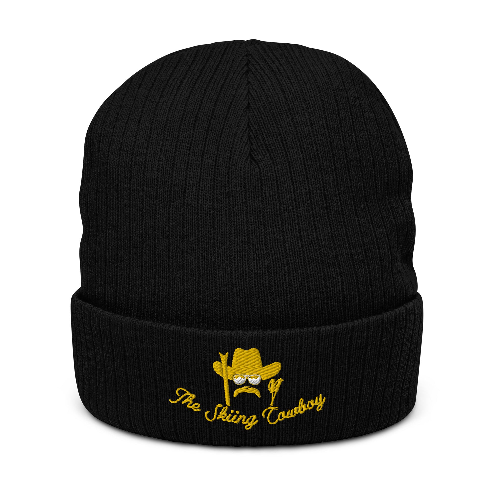 Eco ribbed knit beanie The Skiing Cowboy Gold