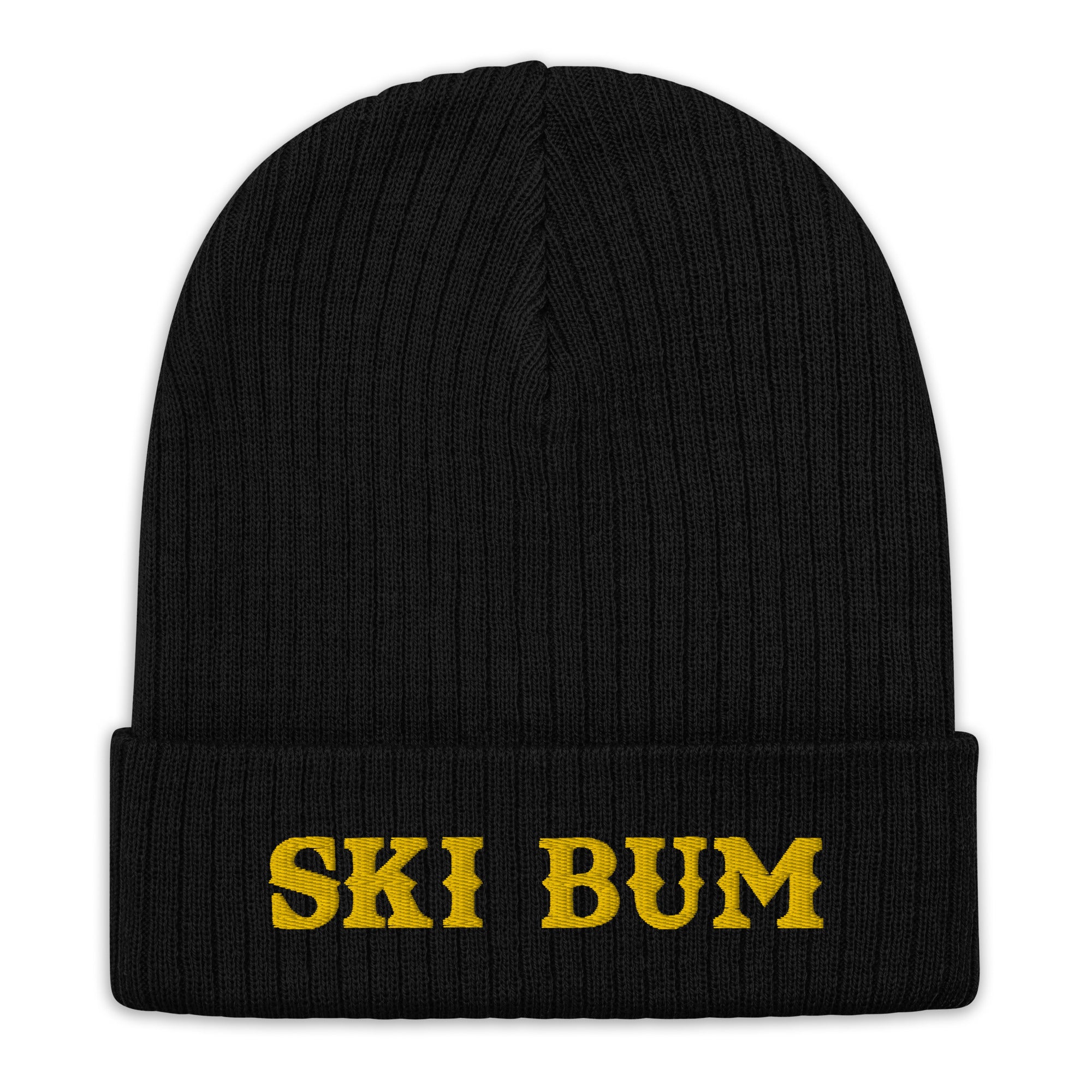 Eco ribbed knit beanie Ski Bum Gold