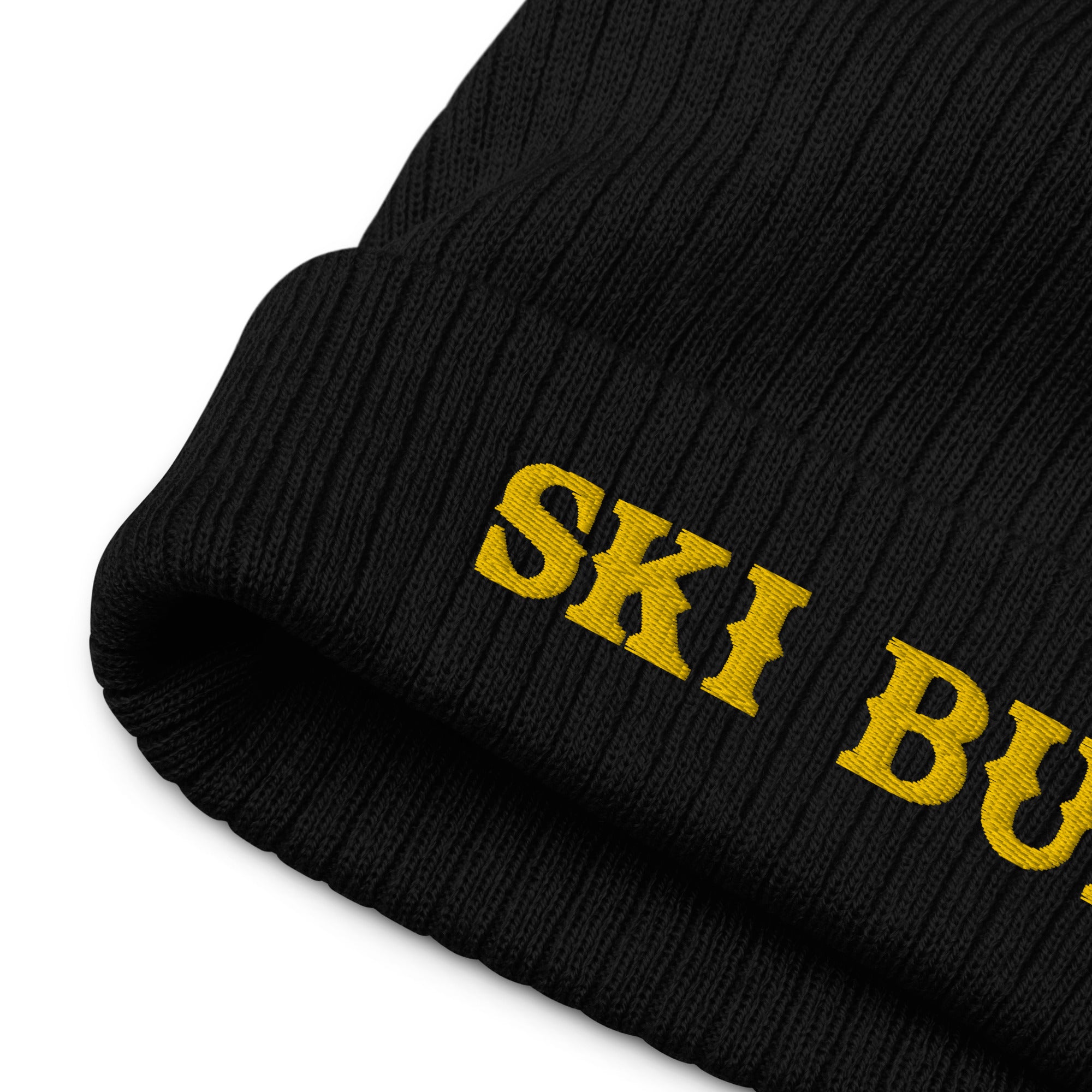 Eco ribbed knit beanie Ski Bum Gold