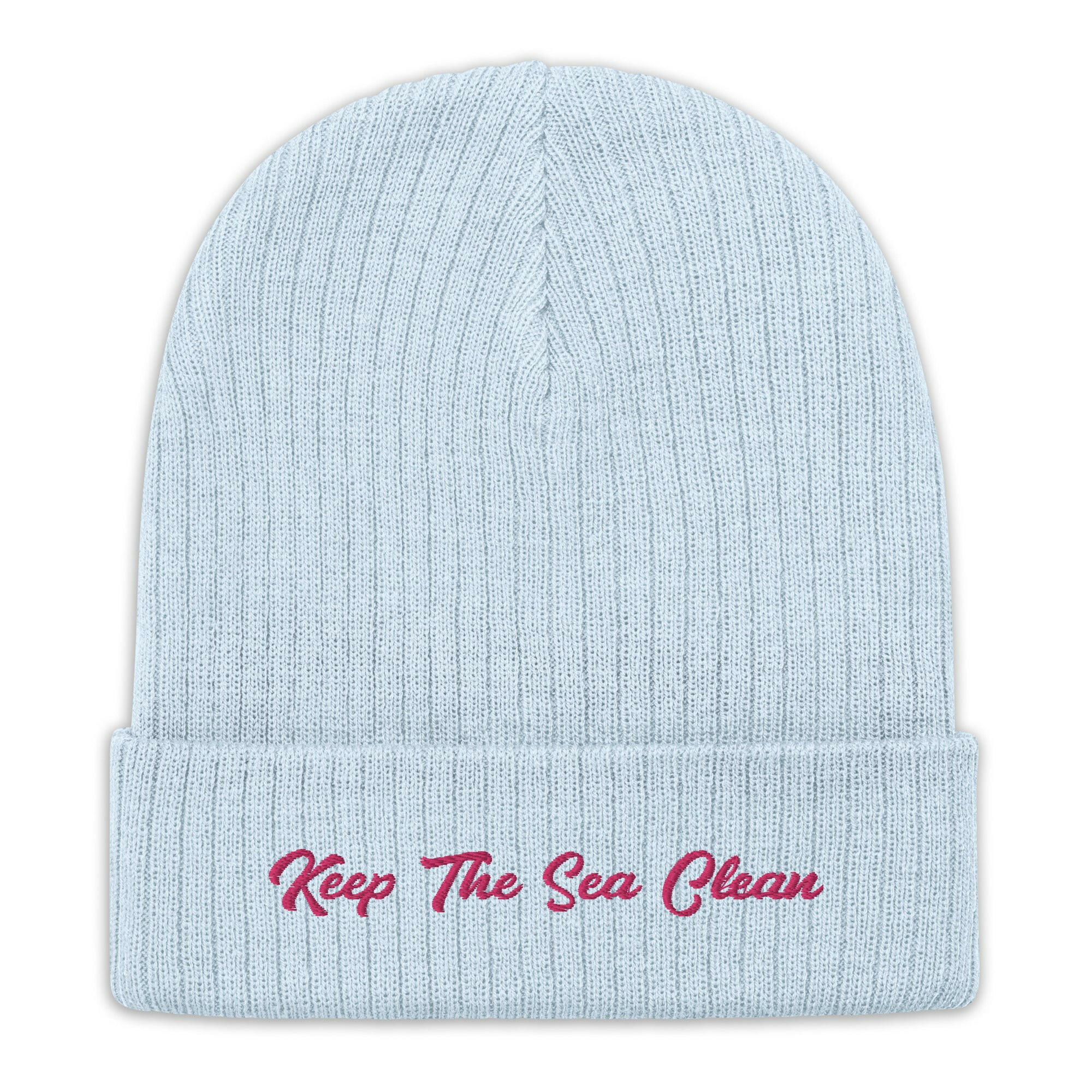 Eco ribbed knit beanie Keep The Sea Clean Flamingo