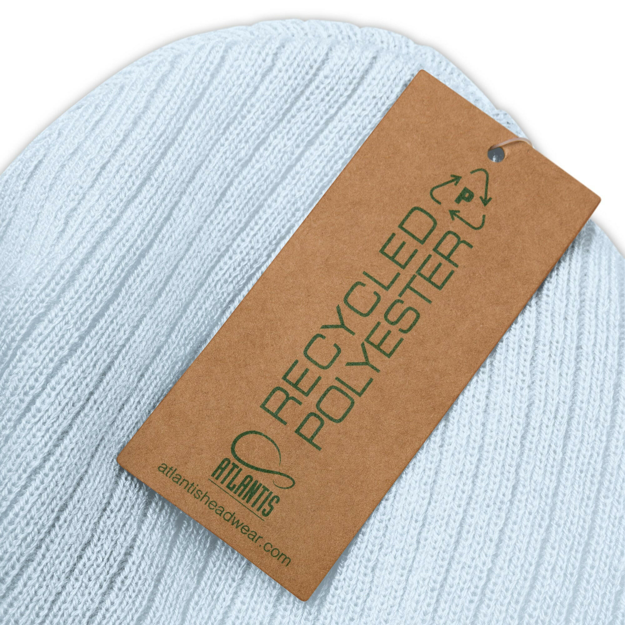 Eco ribbed knit beanie Peace, Love and Fresh Snow Gold