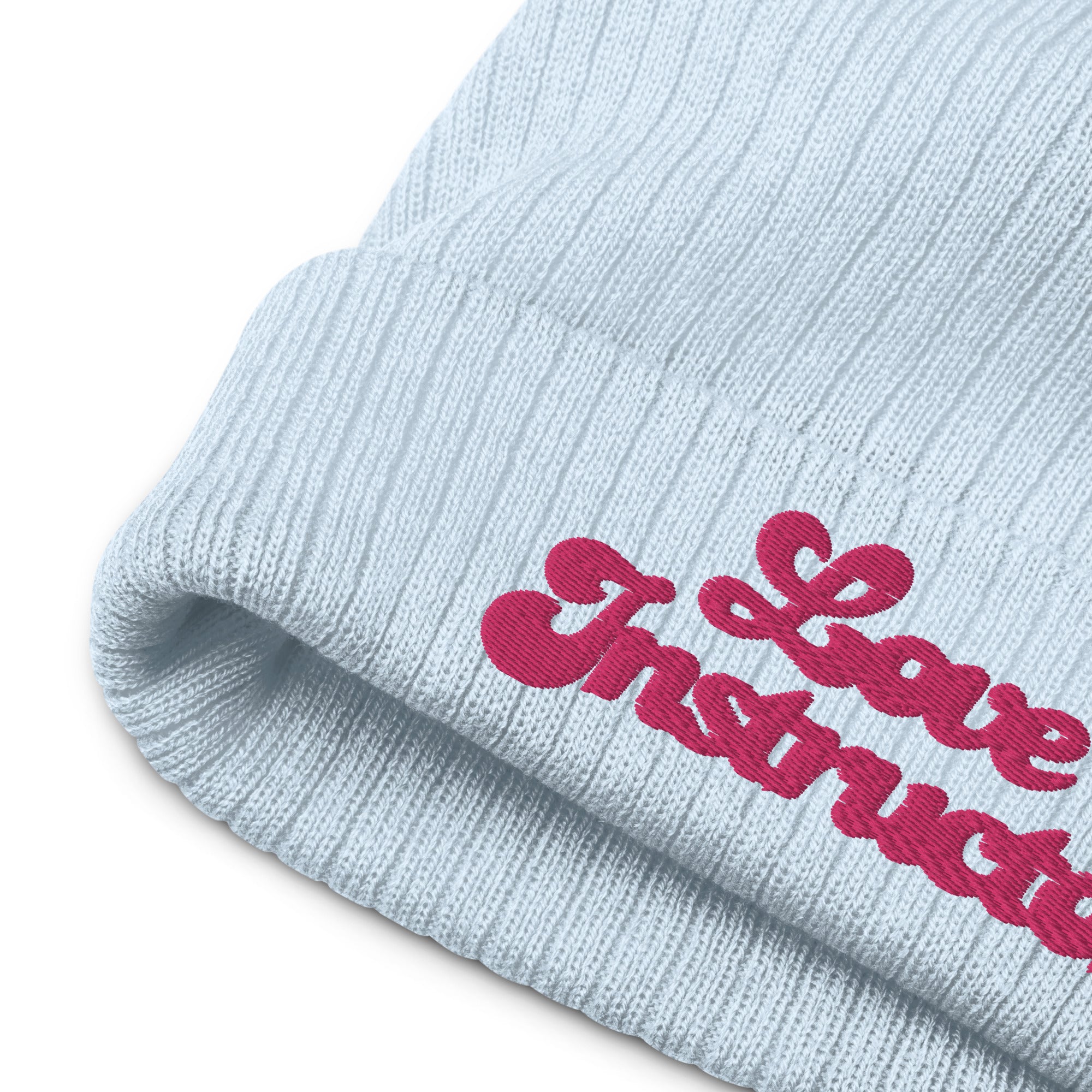 Eco ribbed knit beanie Love Instructor