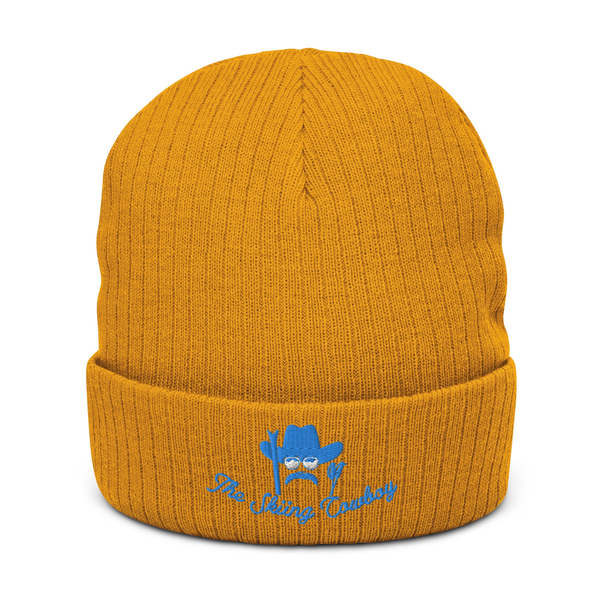 Eco ribbed knit beanie The Skiing Cowboy Blue