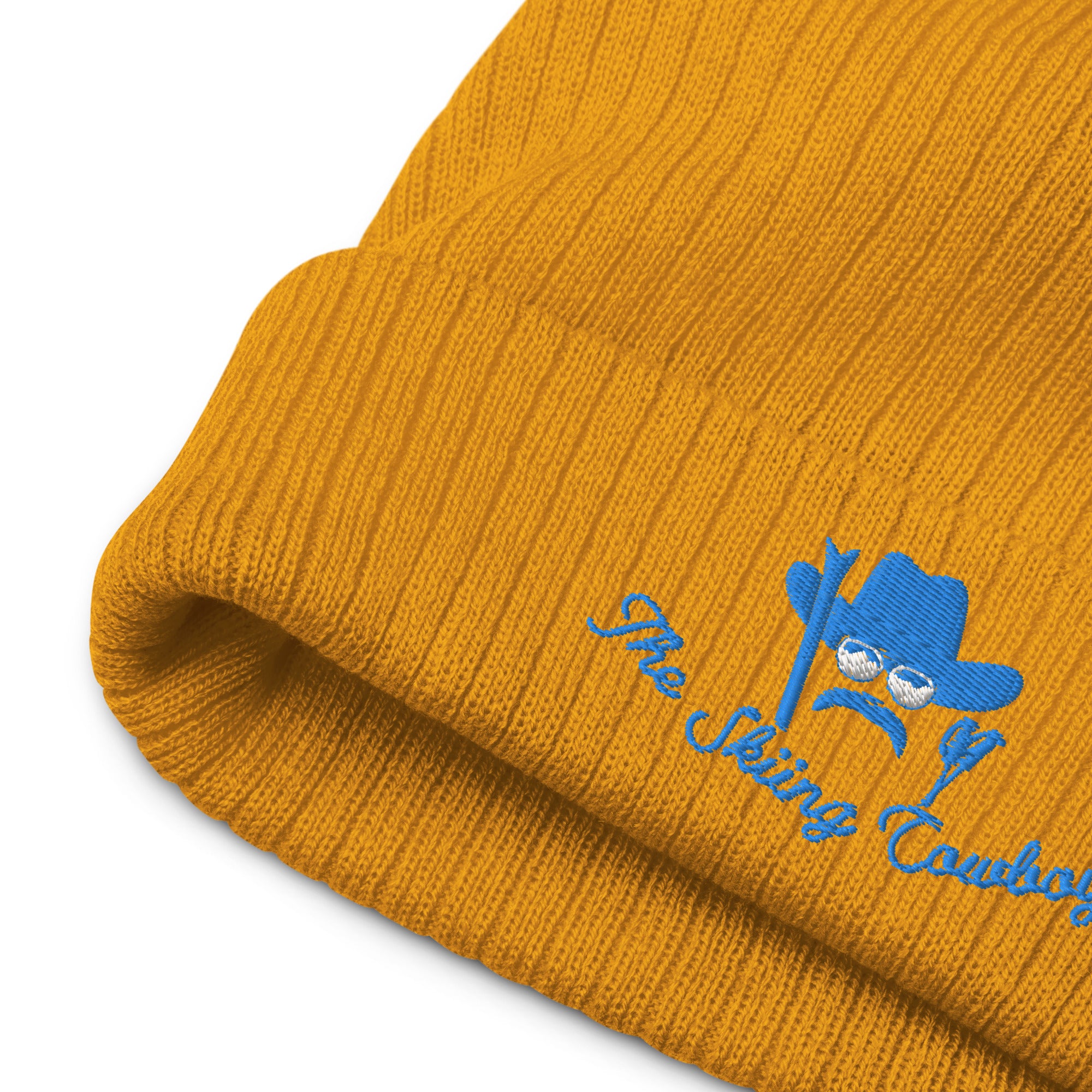 Eco ribbed knit beanie The Skiing Cowboy Blue