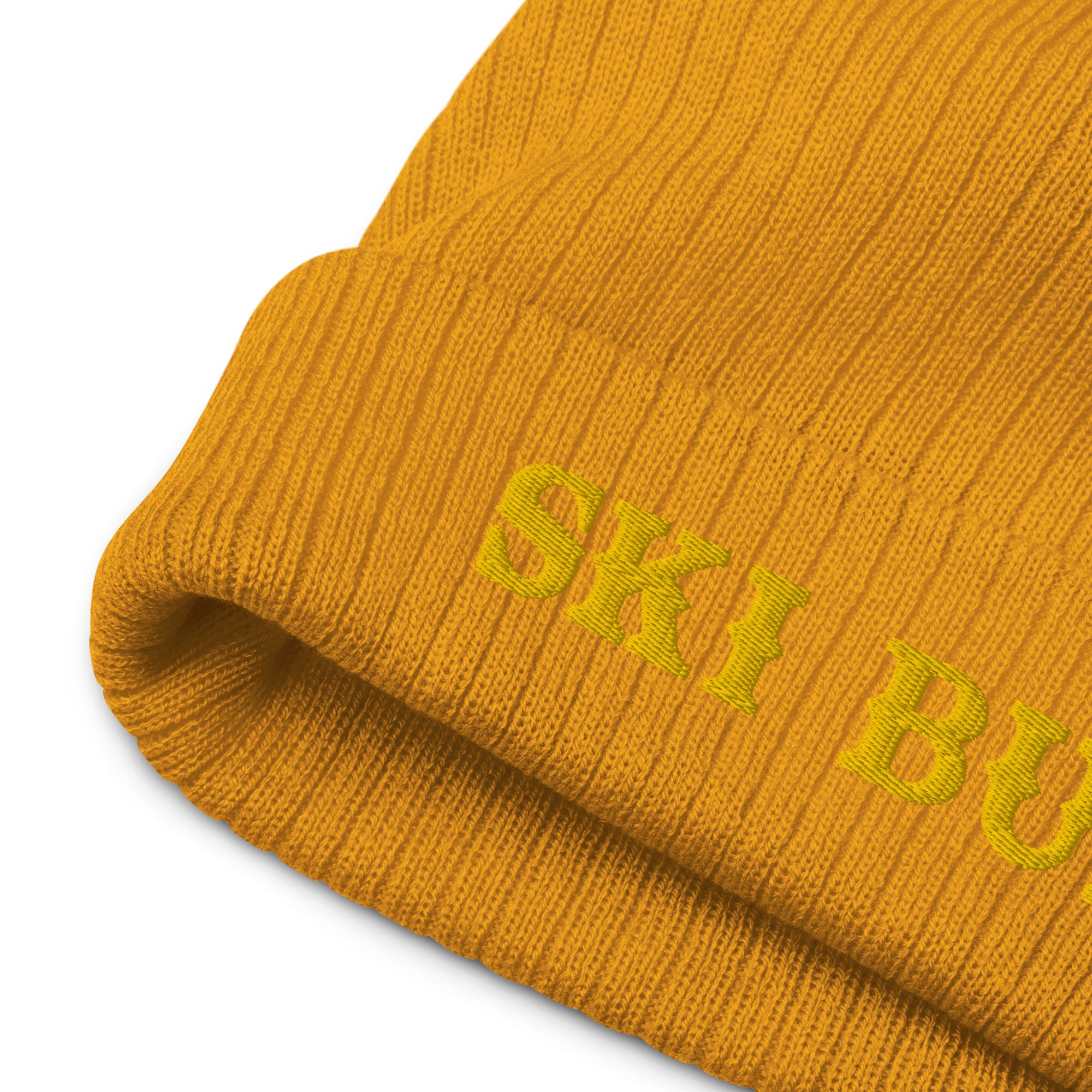 Eco ribbed knit beanie Ski Bum Gold