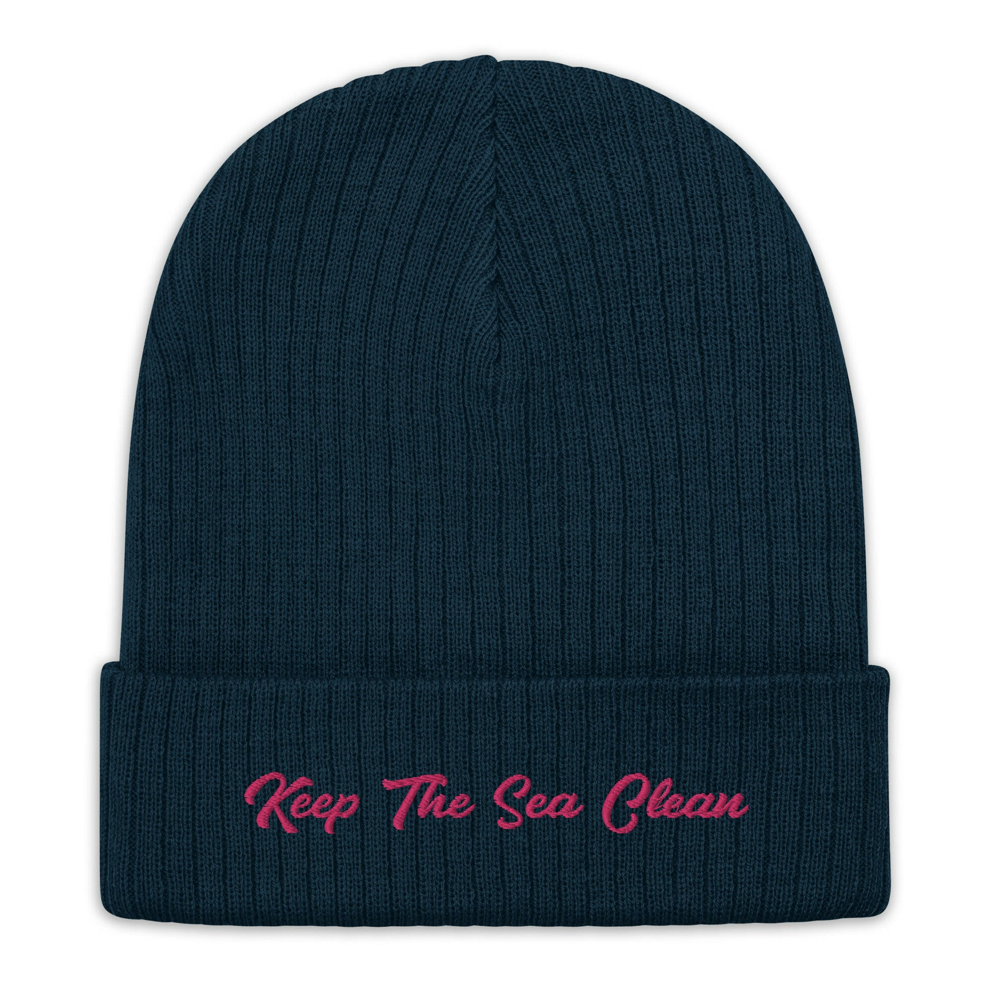 Eco ribbed knit beanie Keep The Sea Clean Flamingo