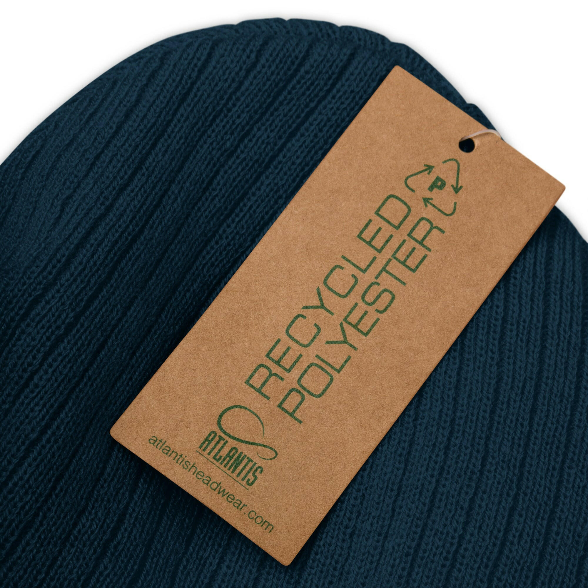 Eco ribbed knit beanie Save the Yetis, Plant more Trees Gold