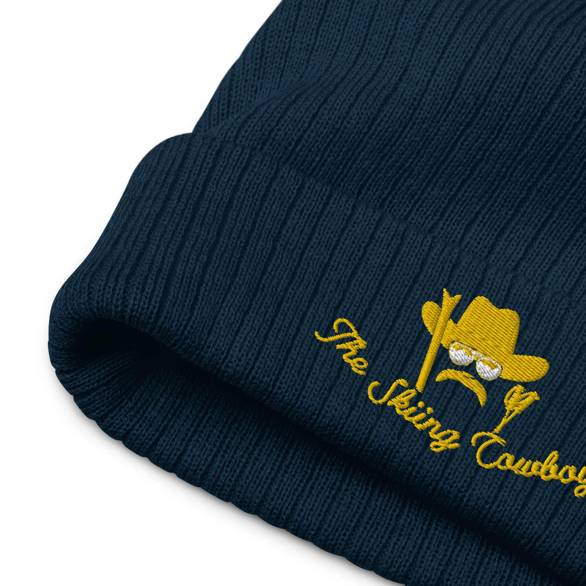 Eco ribbed knit beanie The Skiing Cowboy Gold