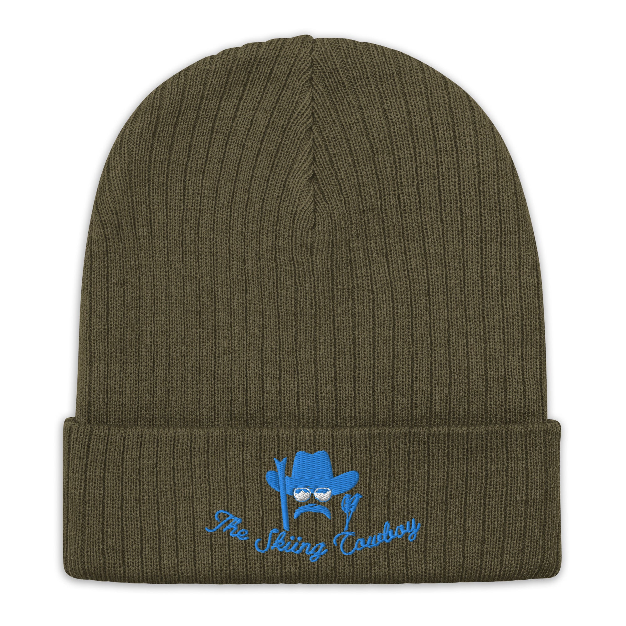 Eco ribbed knit beanie The Skiing Cowboy Blue