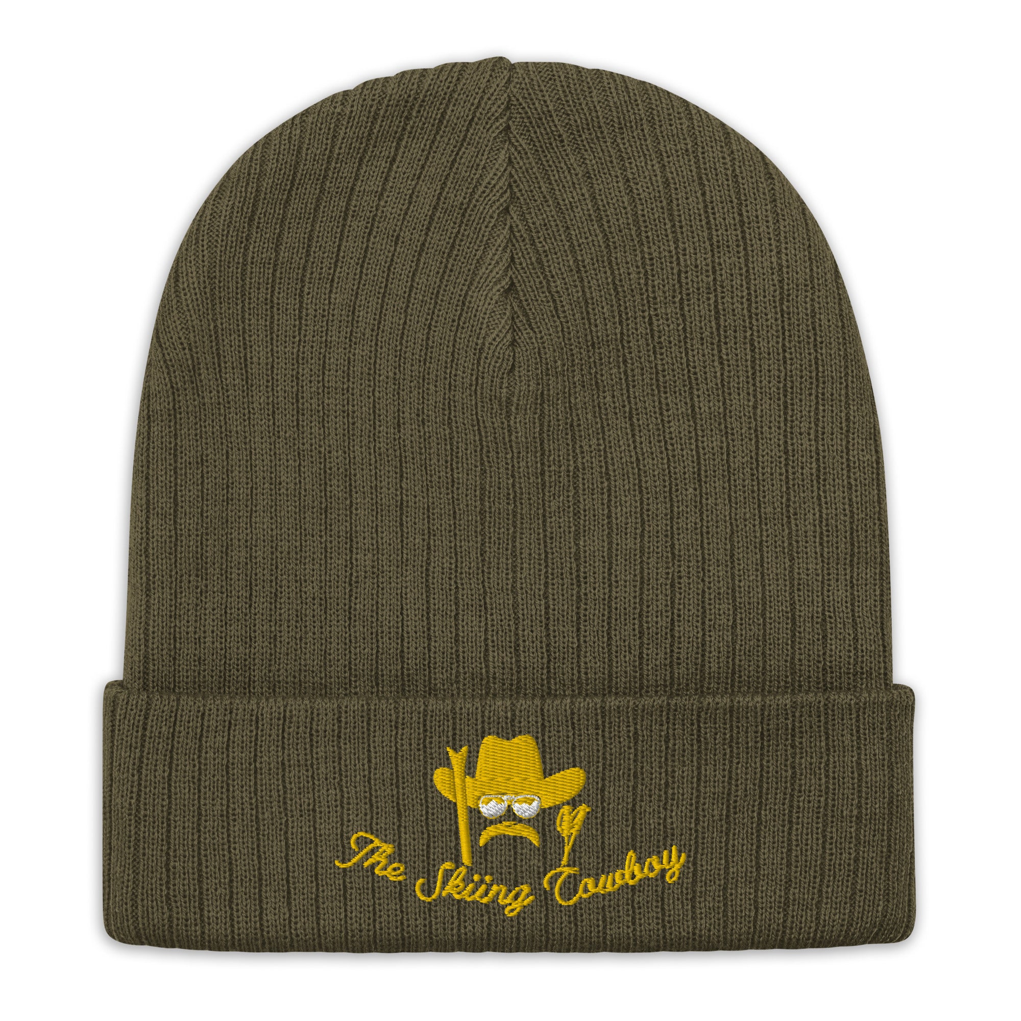 Eco ribbed knit beanie The Skiing Cowboy Gold