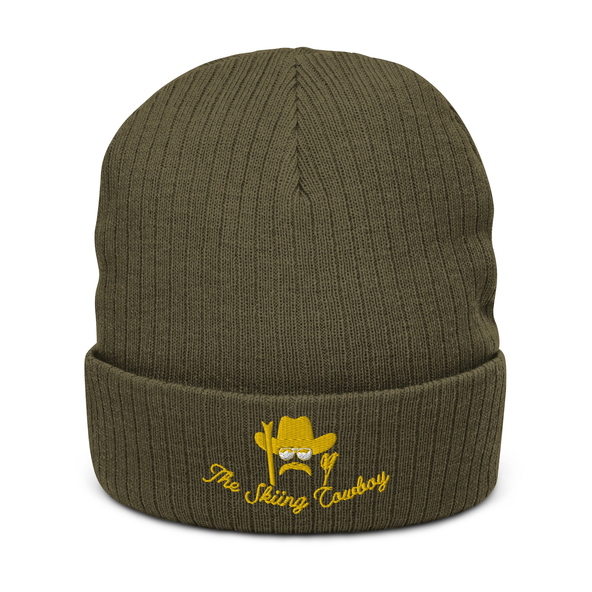 Eco ribbed knit beanie The Skiing Cowboy Gold