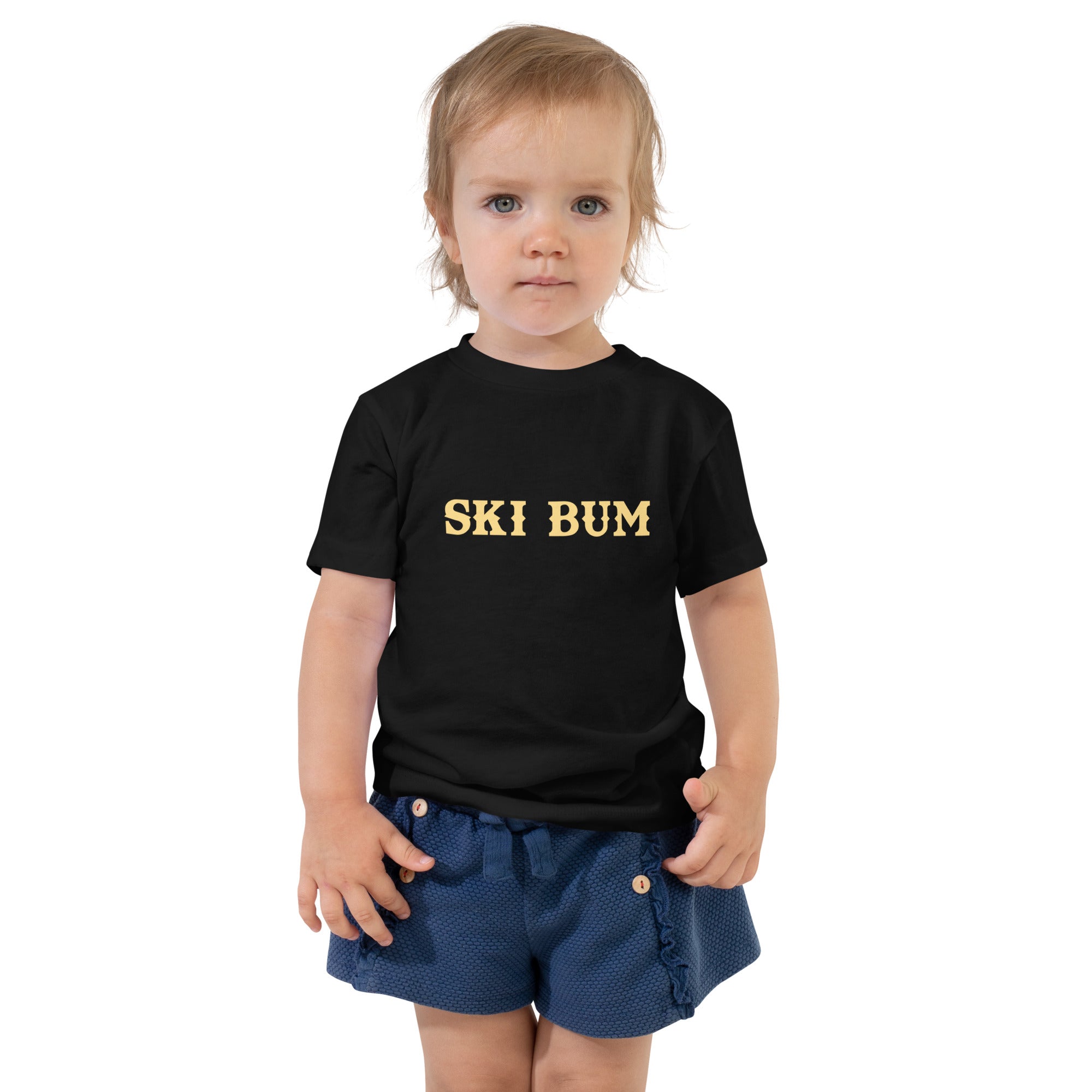 T-shirt pour enfant en bas âge Ski Bum sur fond noir