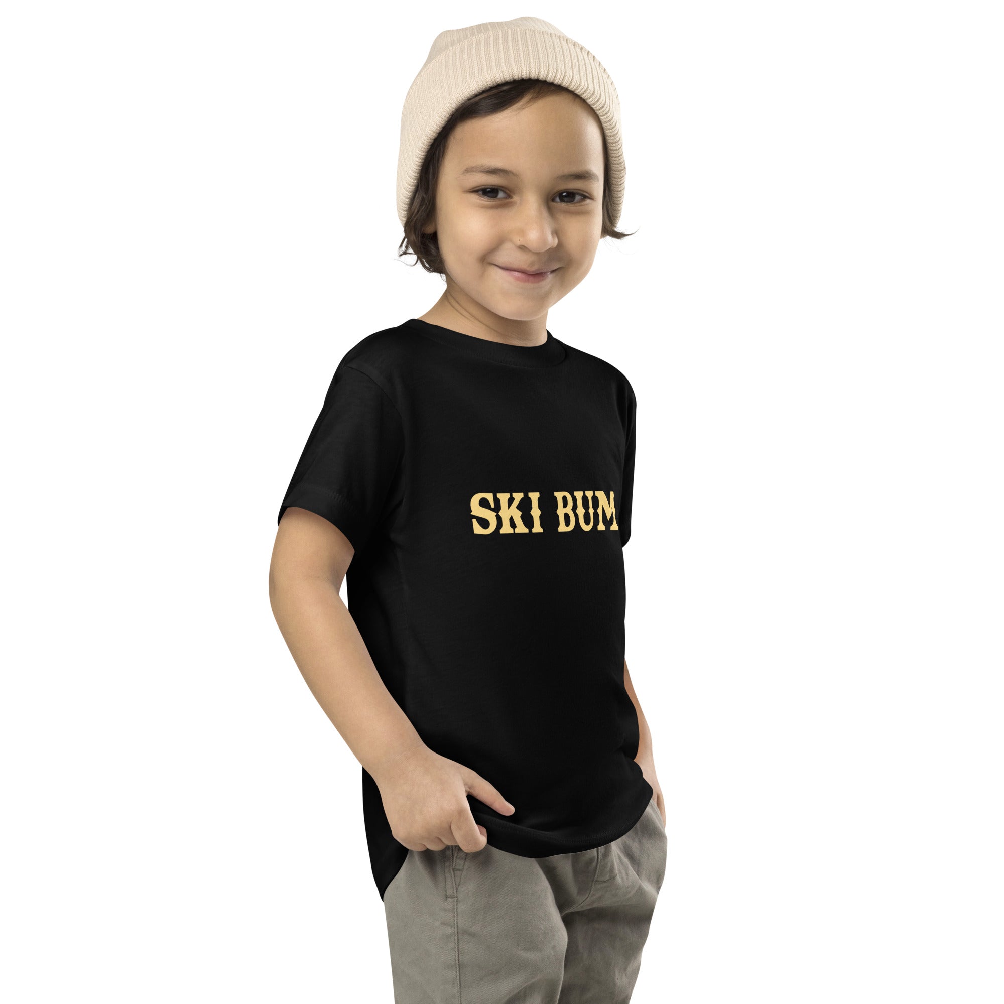 T-shirt pour enfant en bas âge Ski Bum sur fond noir