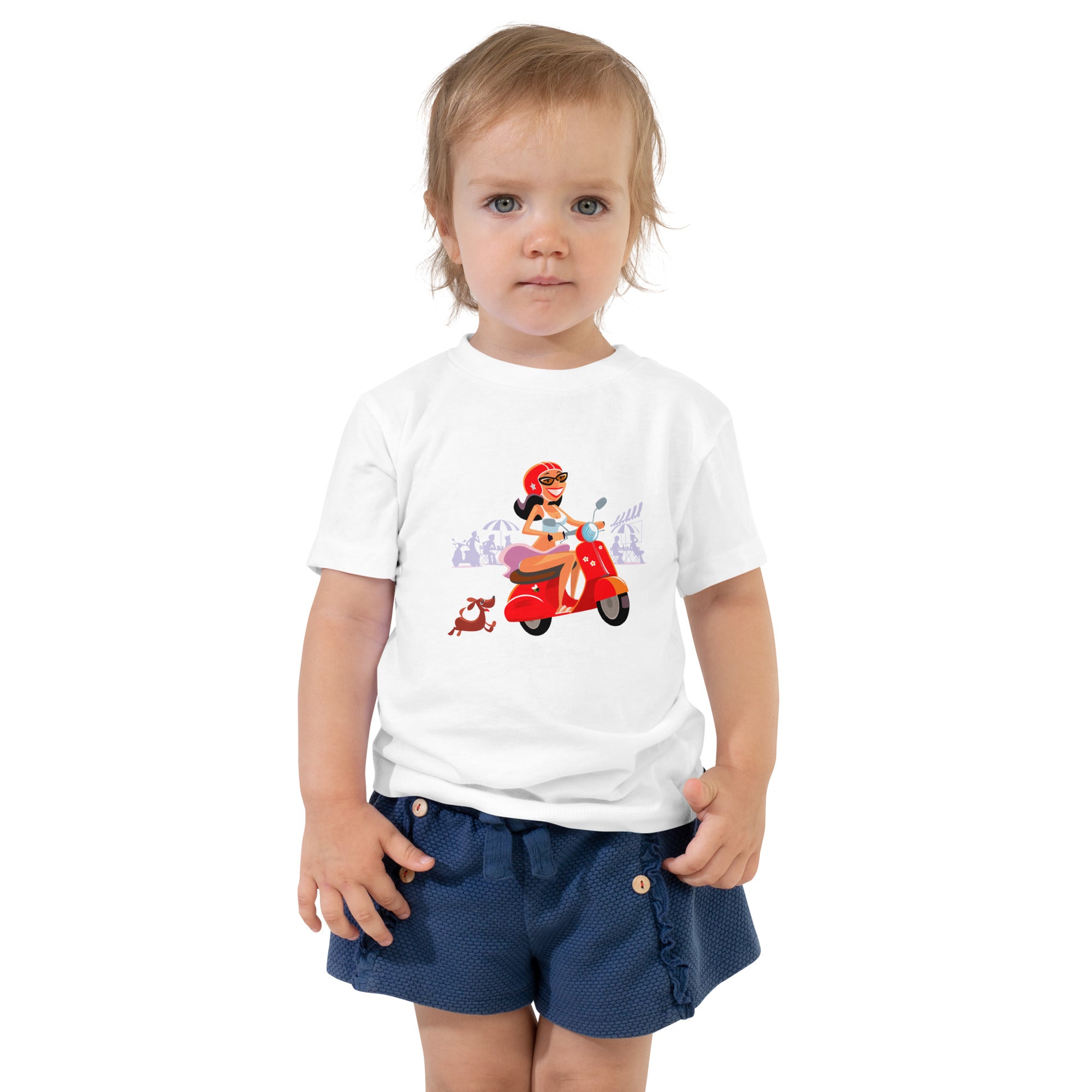 Toddler T-shirt Vespa Girl in St Tropez