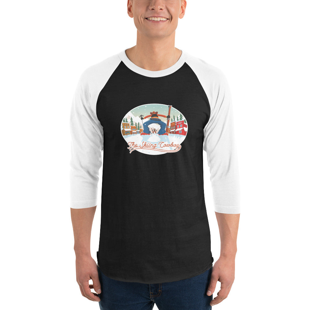 3/4 sleeve raglan t-shirt Ski Fight at OK Corral