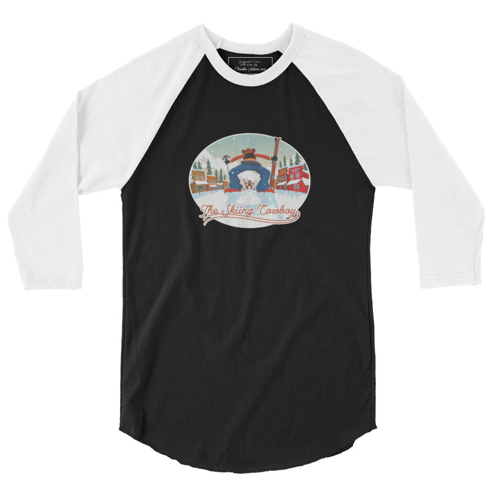 3/4 sleeve raglan t-shirt Ski Fight at OK Corral