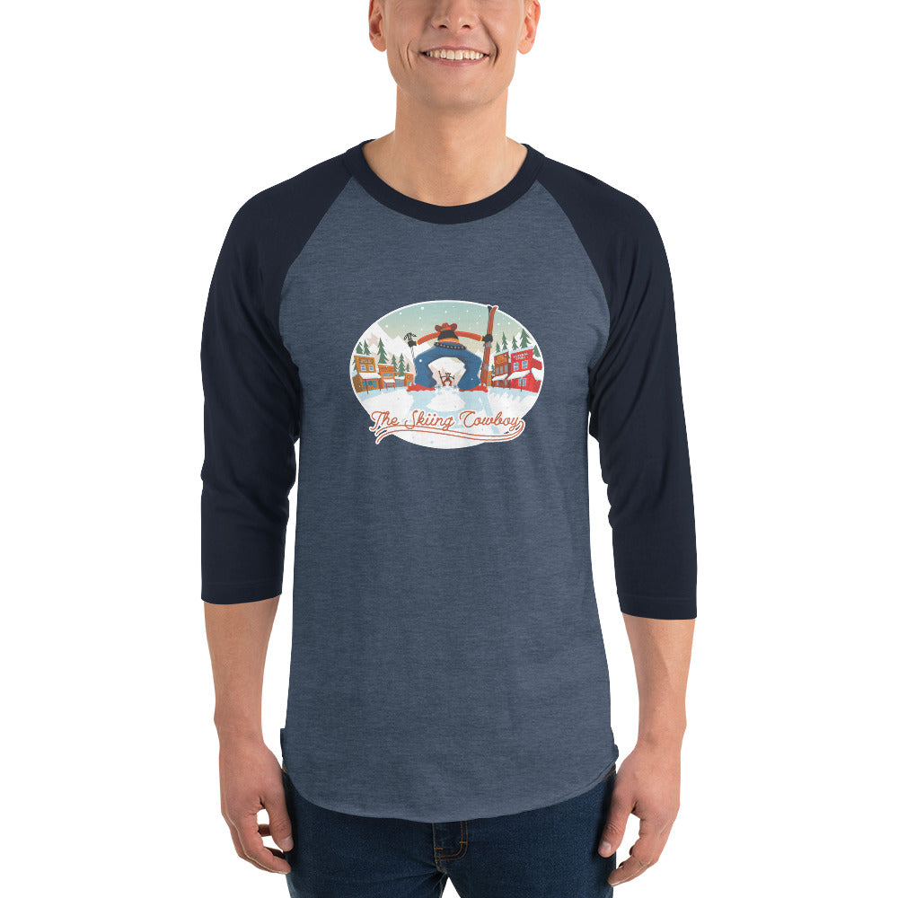 3/4 sleeve raglan t-shirt Ski Fight at OK Corral