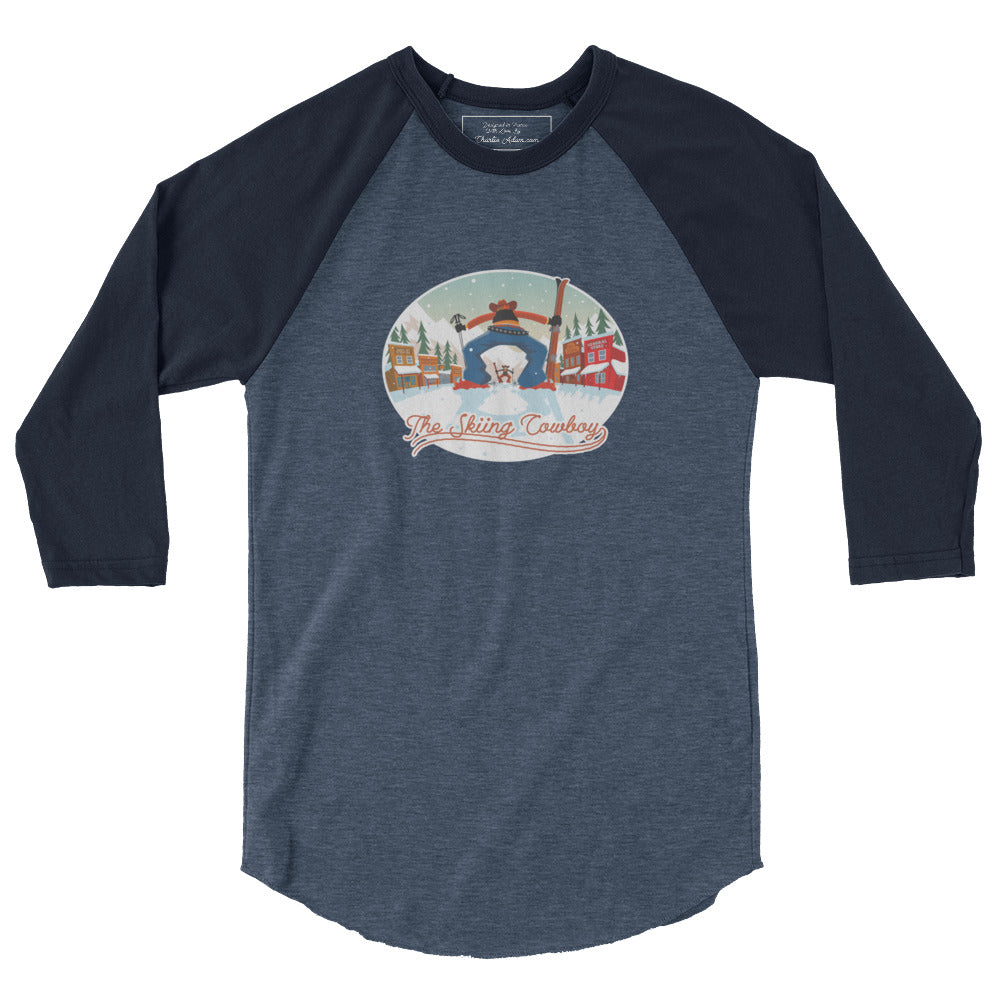 3/4 sleeve raglan t-shirt Ski Fight at OK Corral