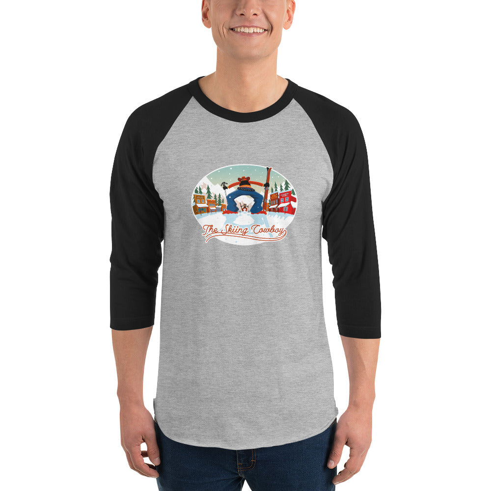 3/4 sleeve raglan t-shirt Ski Fight at OK Corral